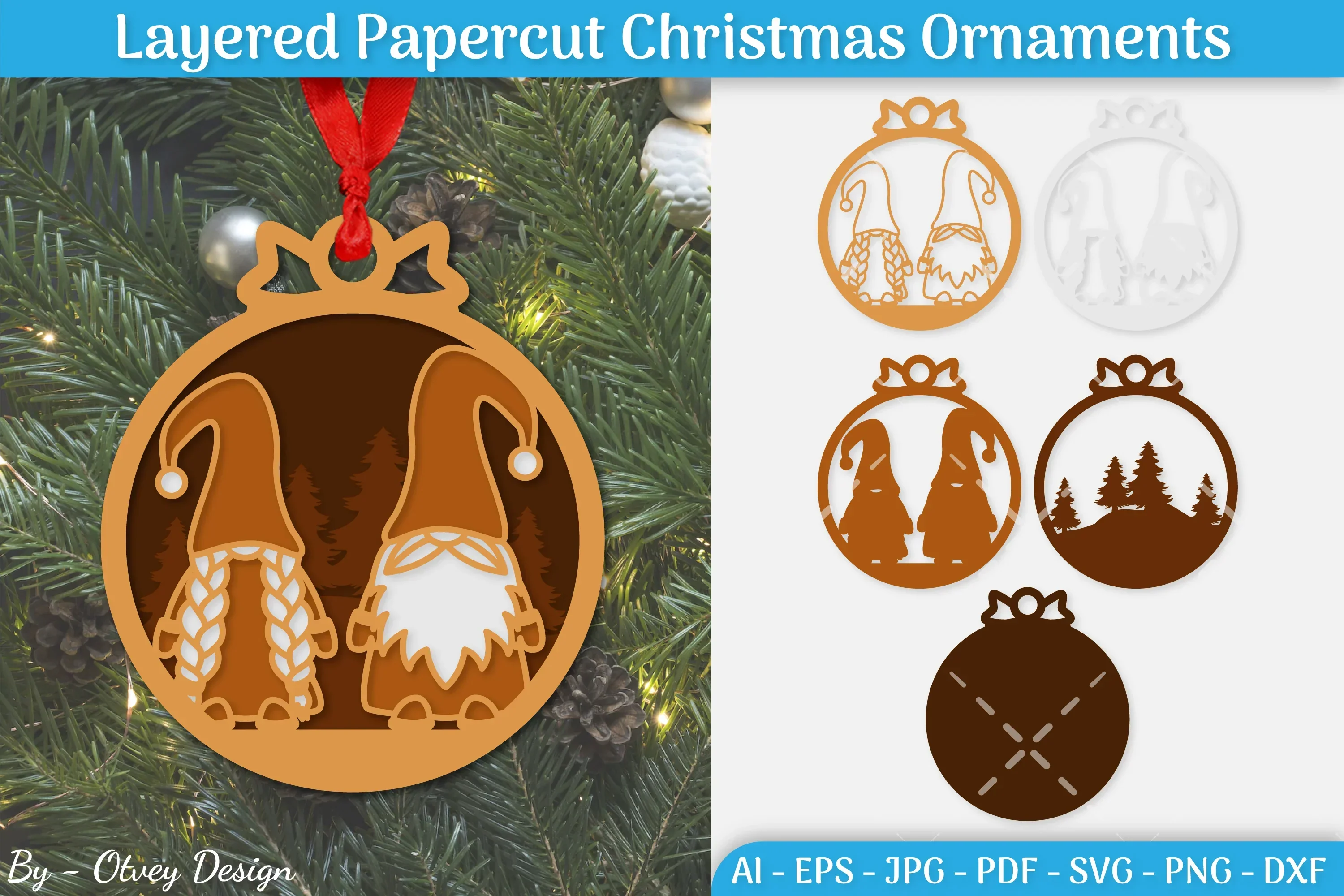Christmas Ornament Layered SVG Bundle