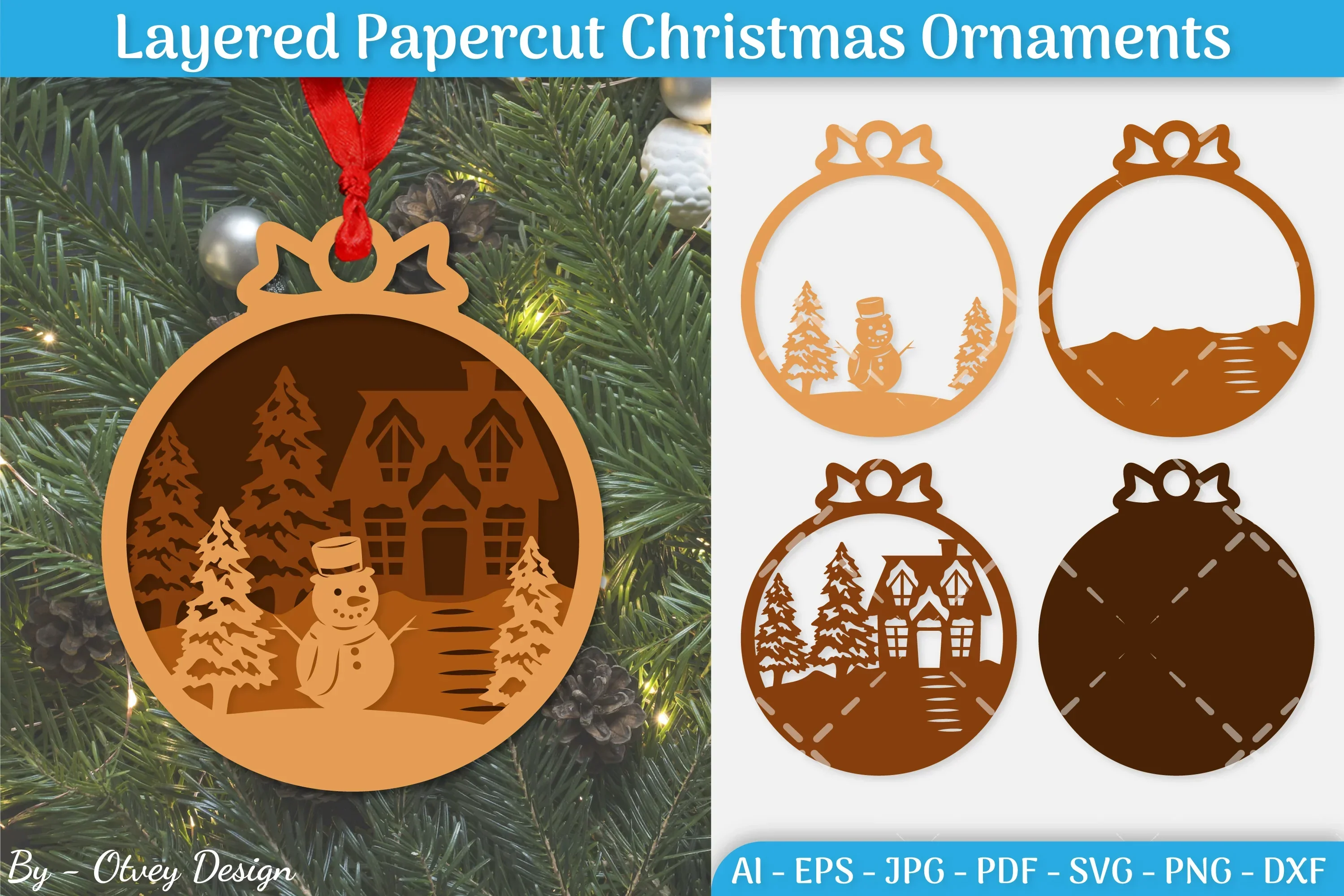 Christmas Ornament Multilayered SVG Bundle
