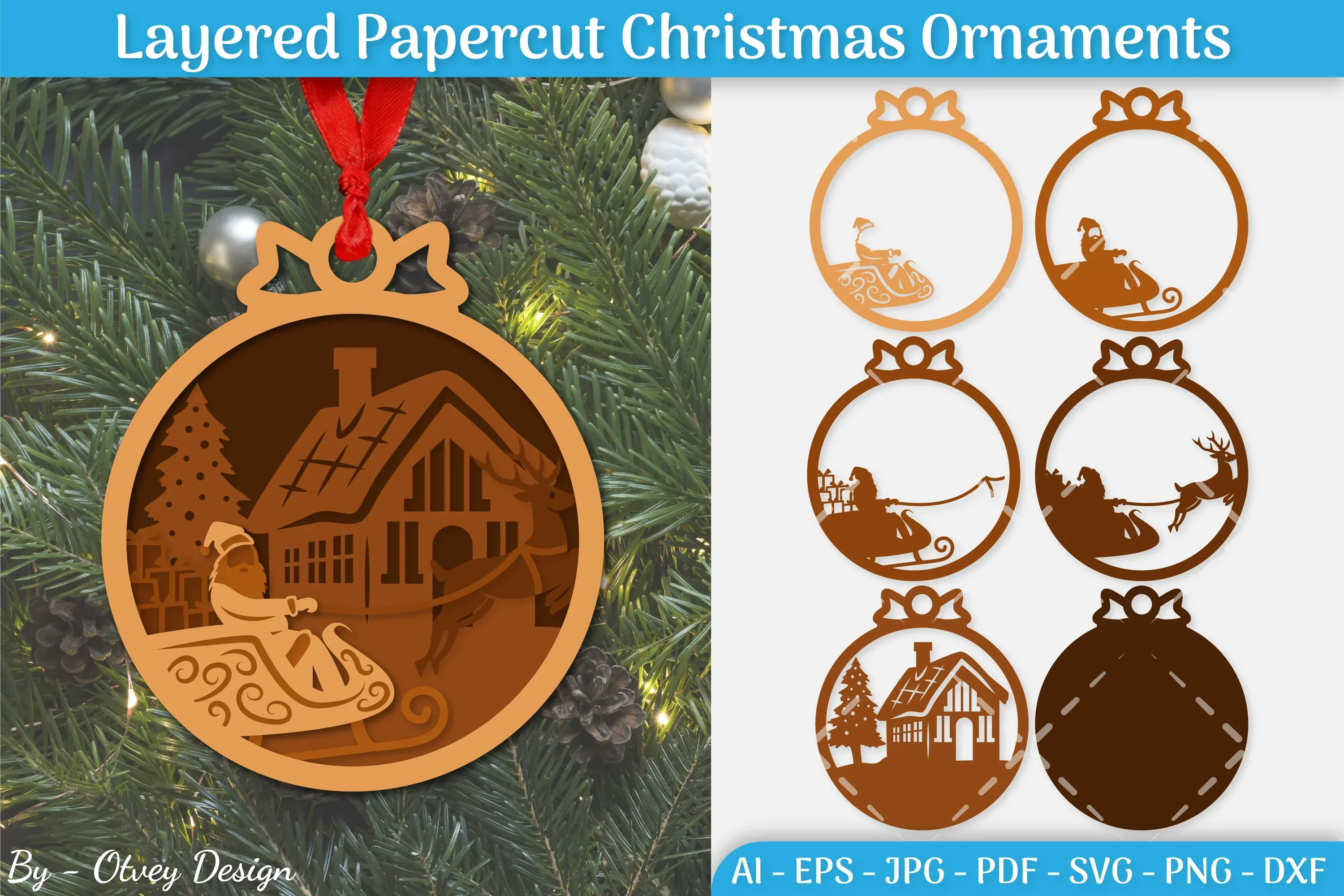 Christmas Ornament Multilayered SVG Bundle