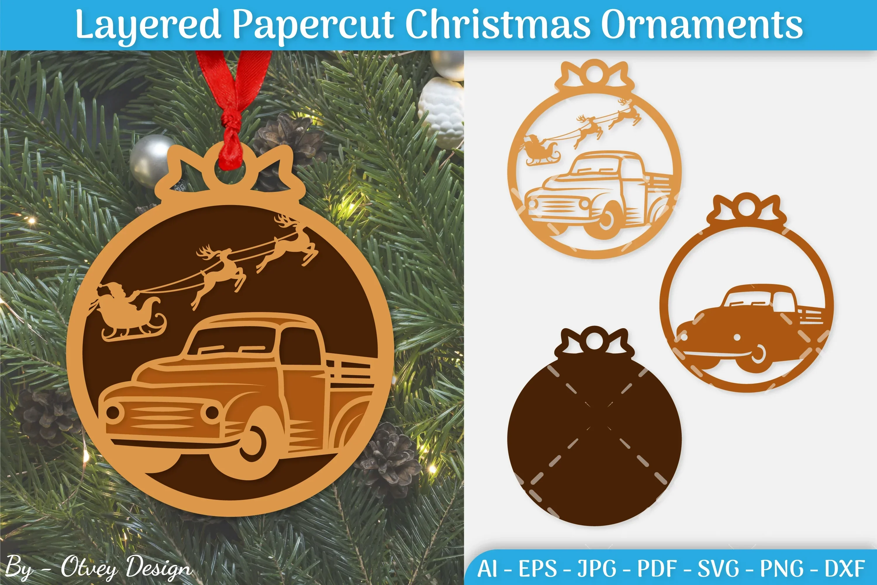 Christmas Ornament Multilayered SVG Bundle