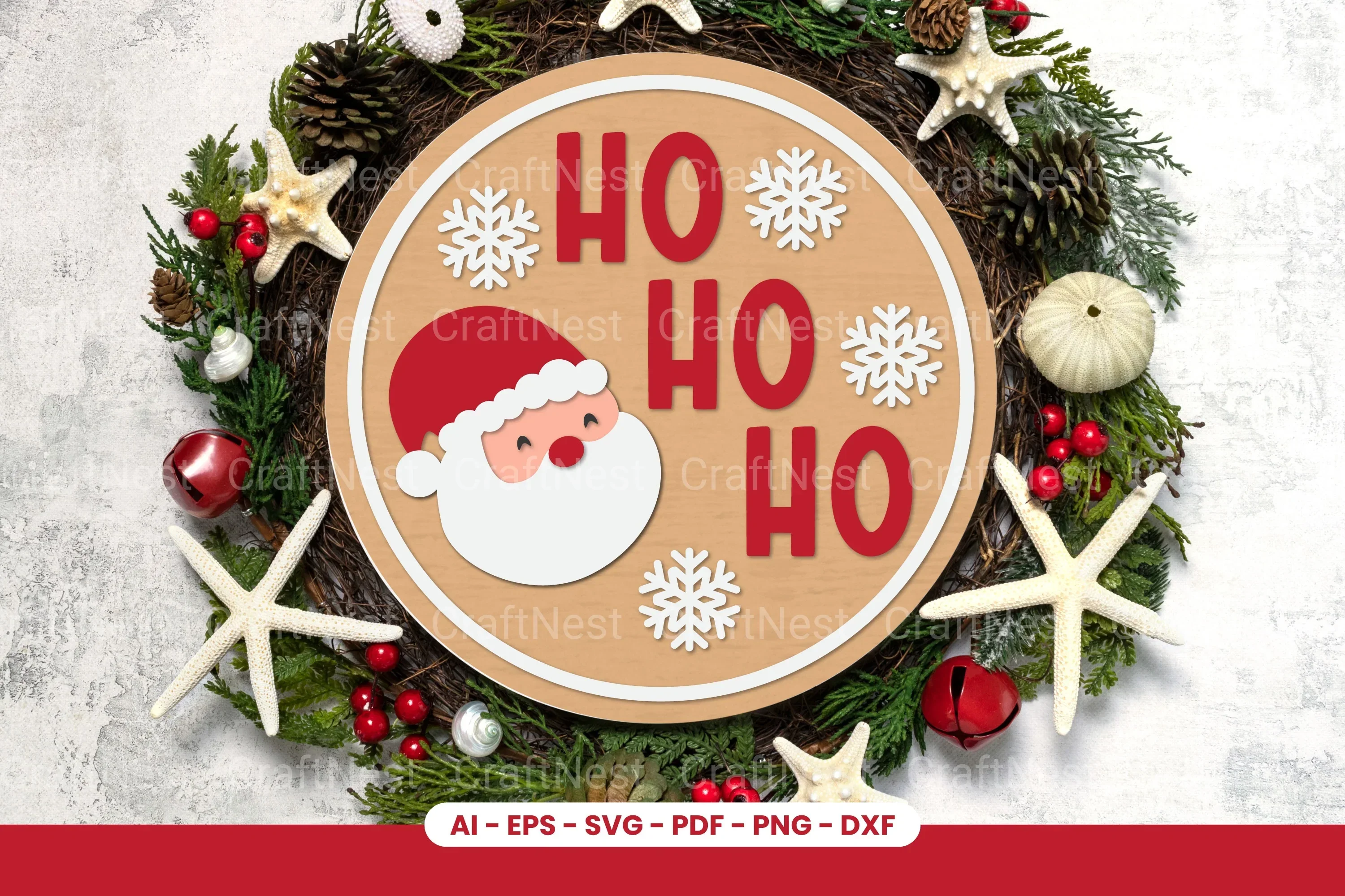 Christmas Round Sign Laser Cut SVG Bundle