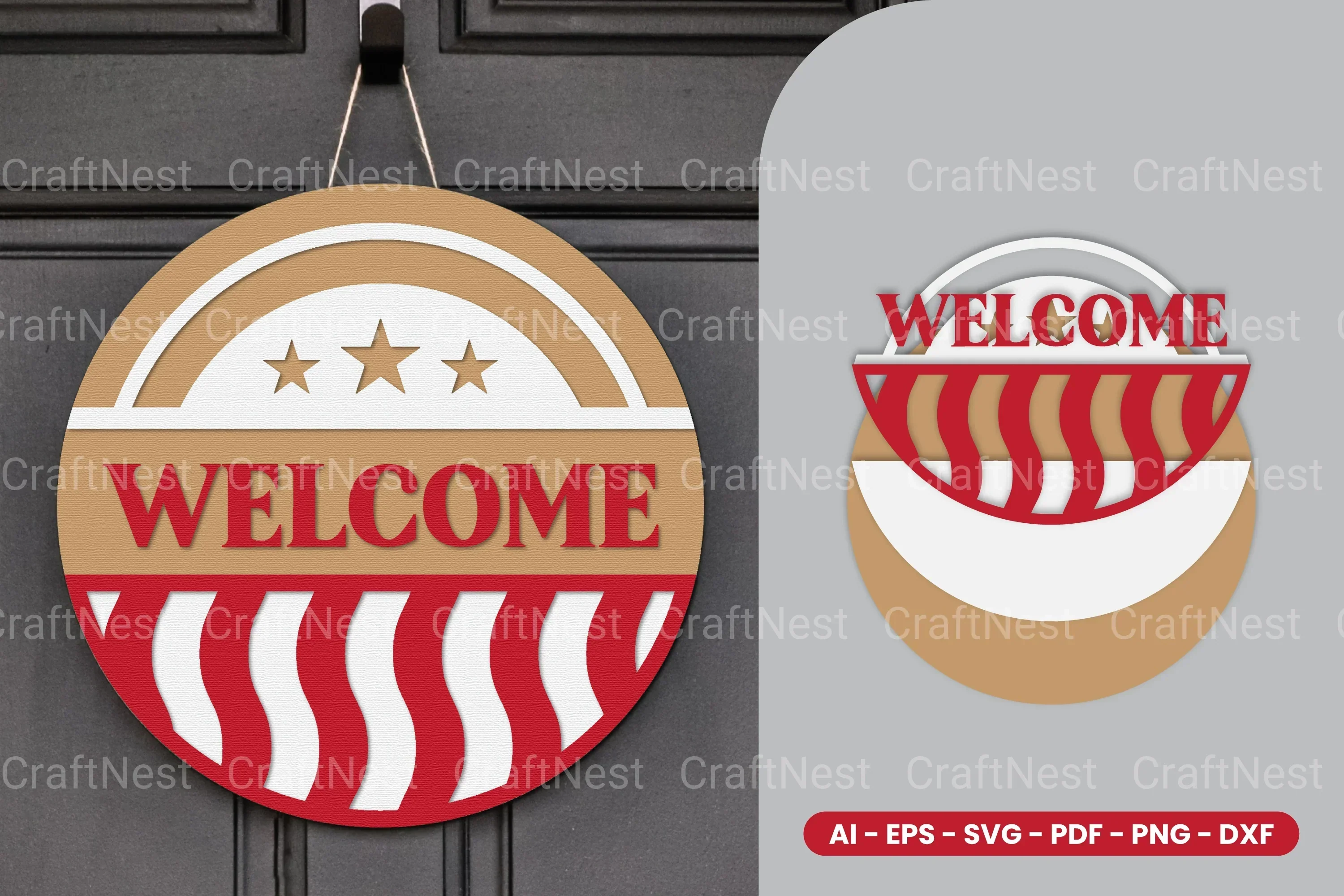 Christmas Round Sign Laser Cut SVG Bundle