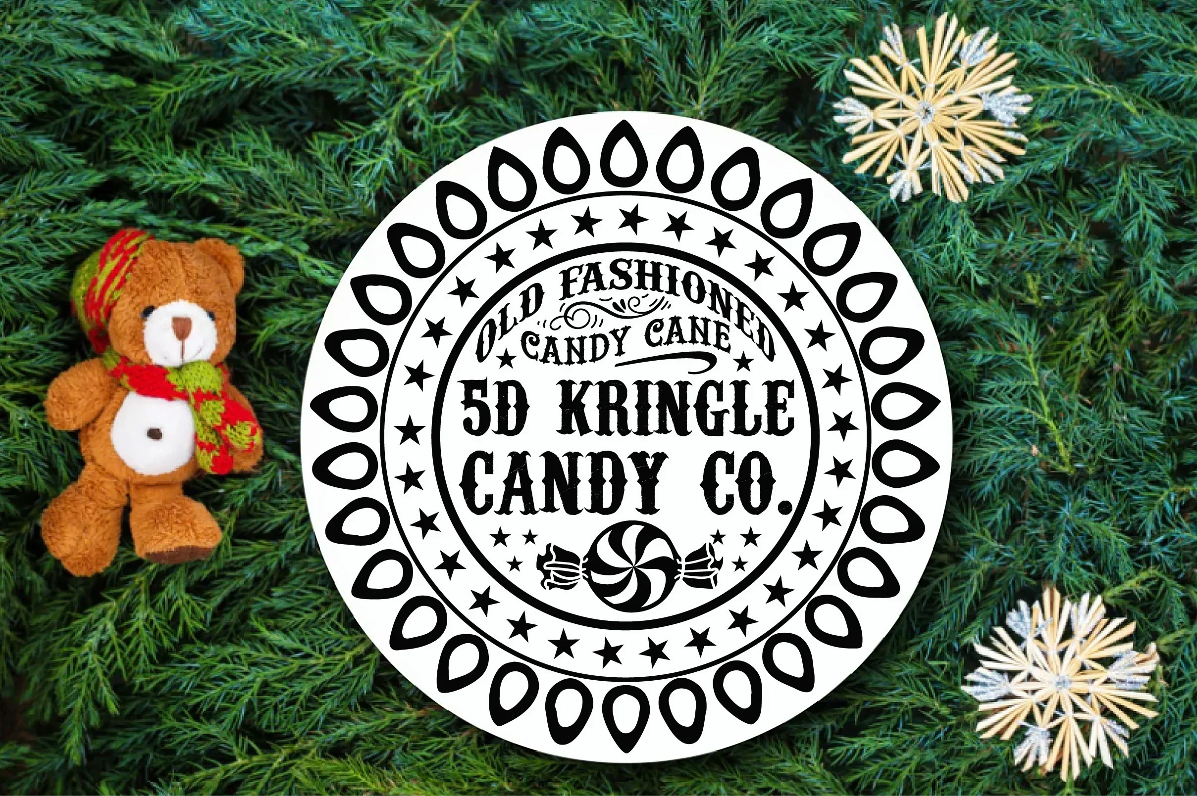 Christmas Round Sign SVG Bundle - Image 16