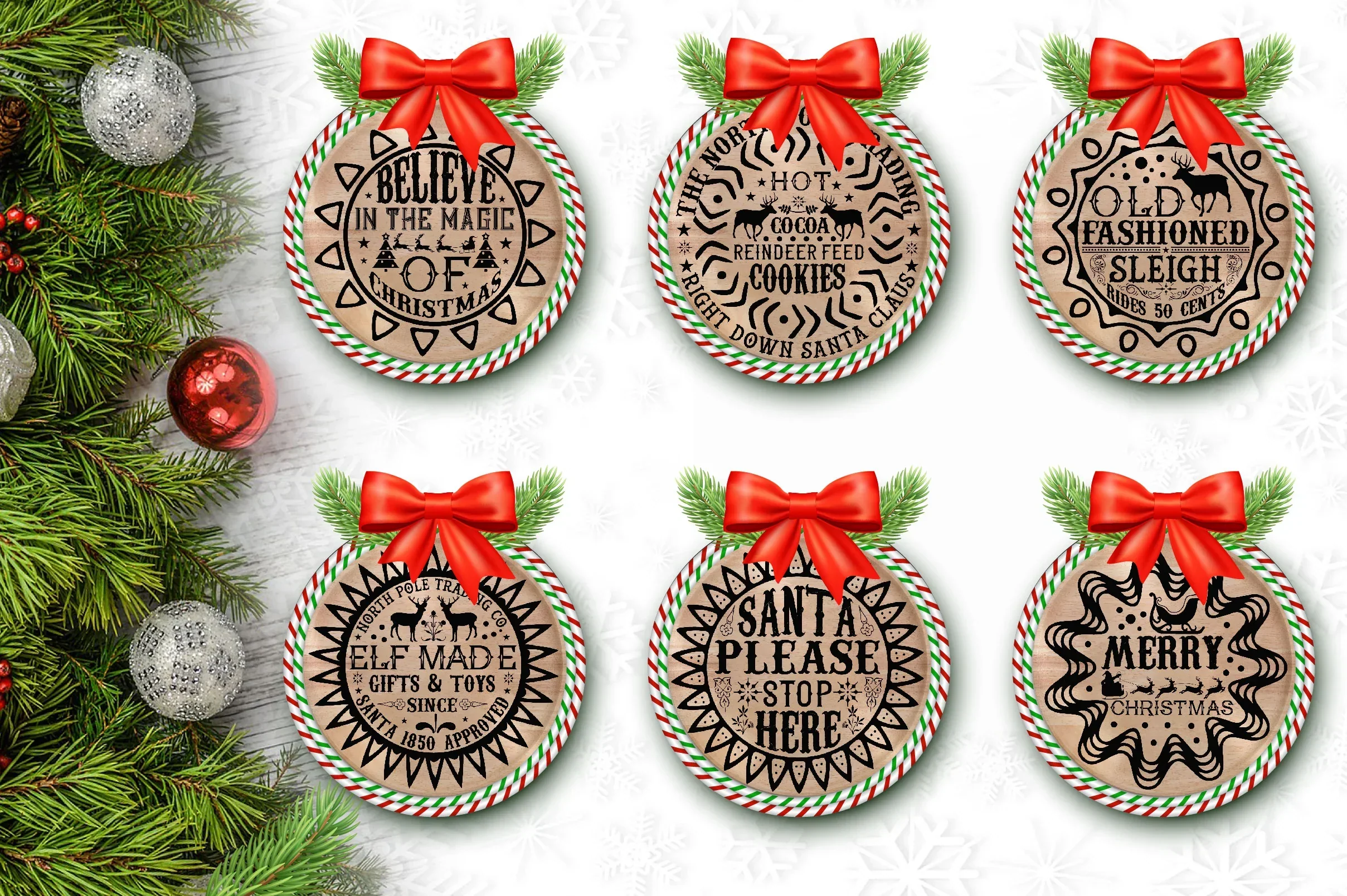 Christmas Round Sign SVG Bundle - Image 2