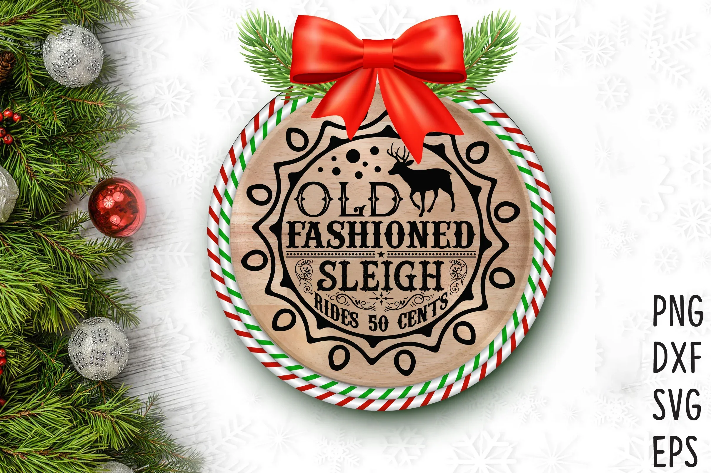 Christmas Round Sign SVG Bundle - Image 7