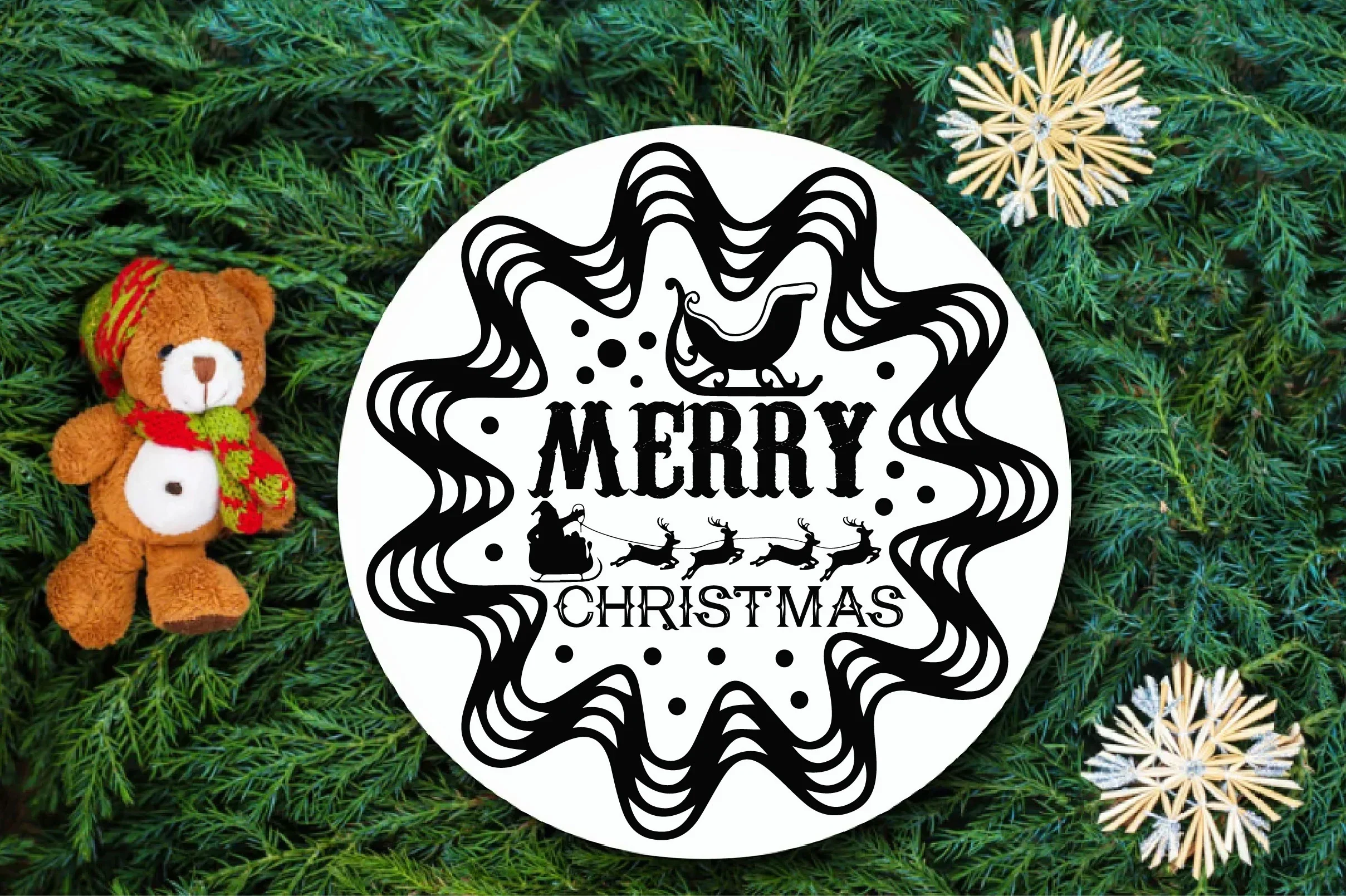 Christmas Round Sign SVG Bundle - Image 8