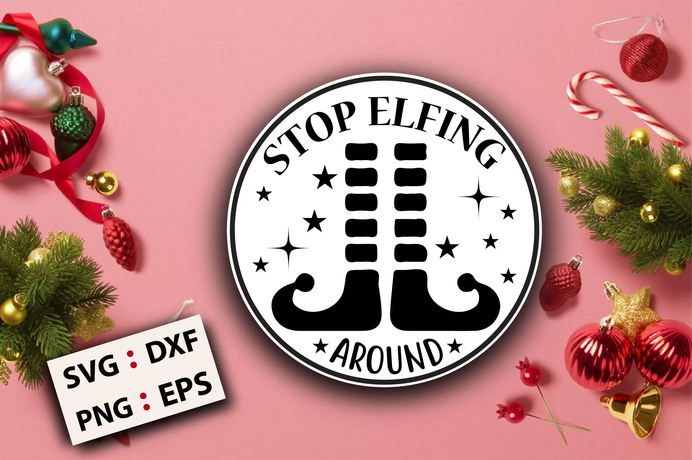 Christmas Round SVG Bundle - Image 16