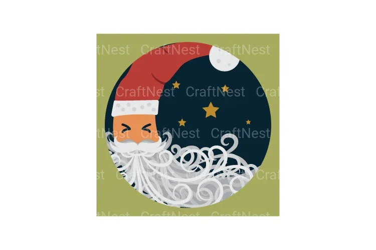 Christmas Santa Moon Papercut SVG Bundle - Image 2