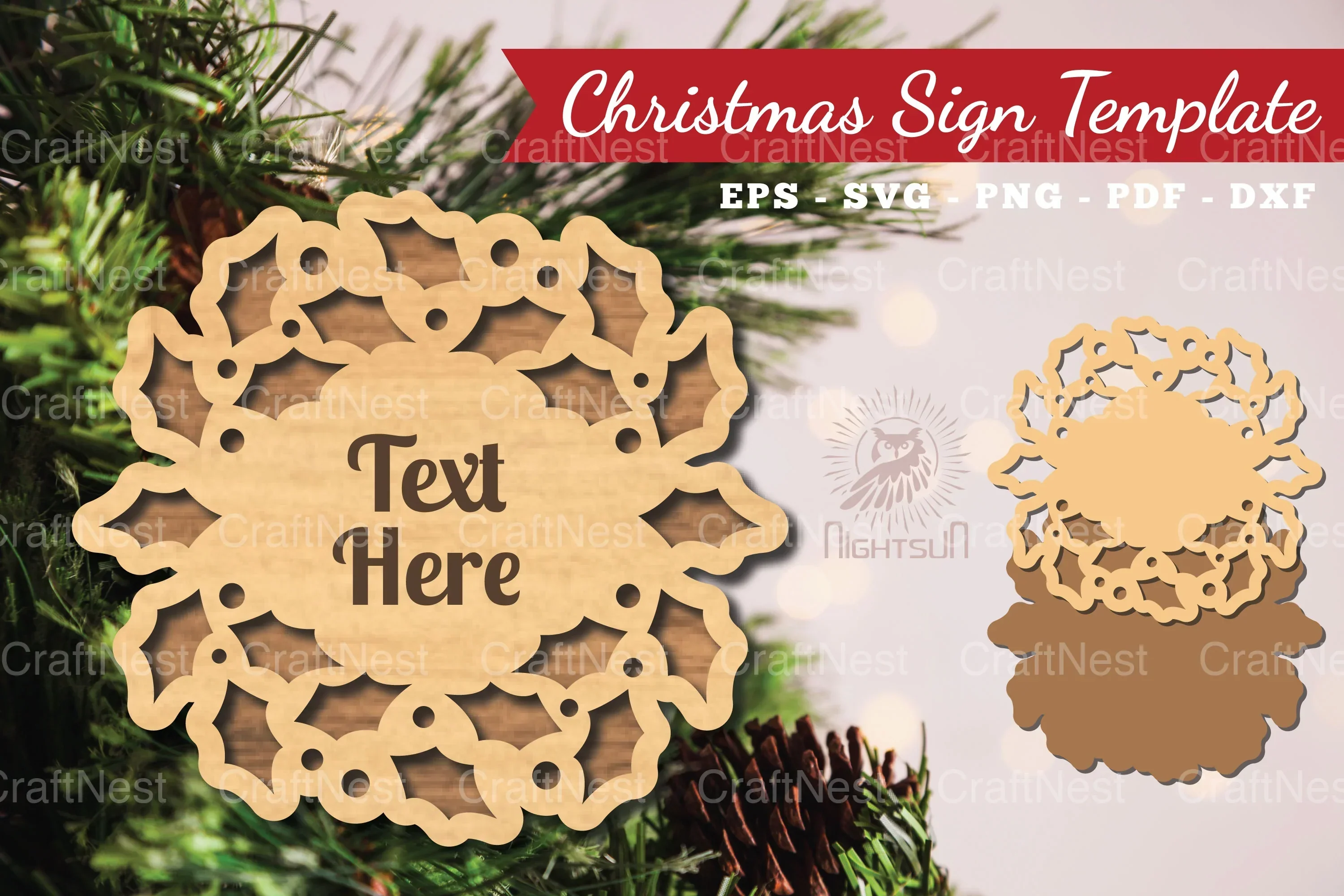 Christmas Sign Laser Cut Template Bundle