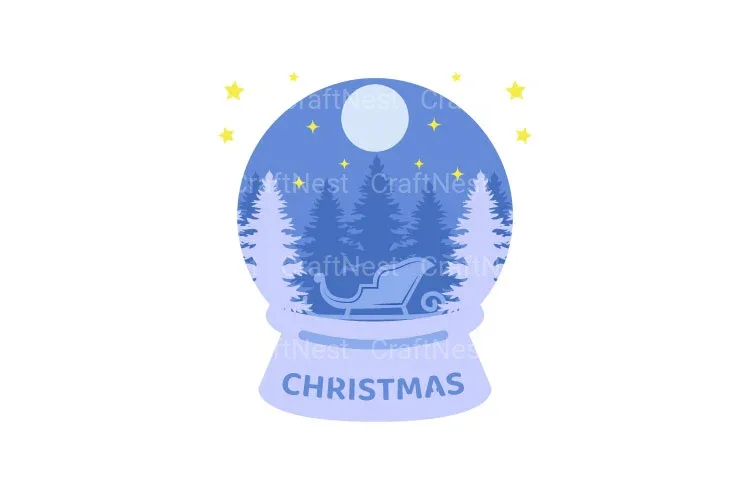 Christmas Snow Globe Layered Papercut SVG Bundle - Image 2