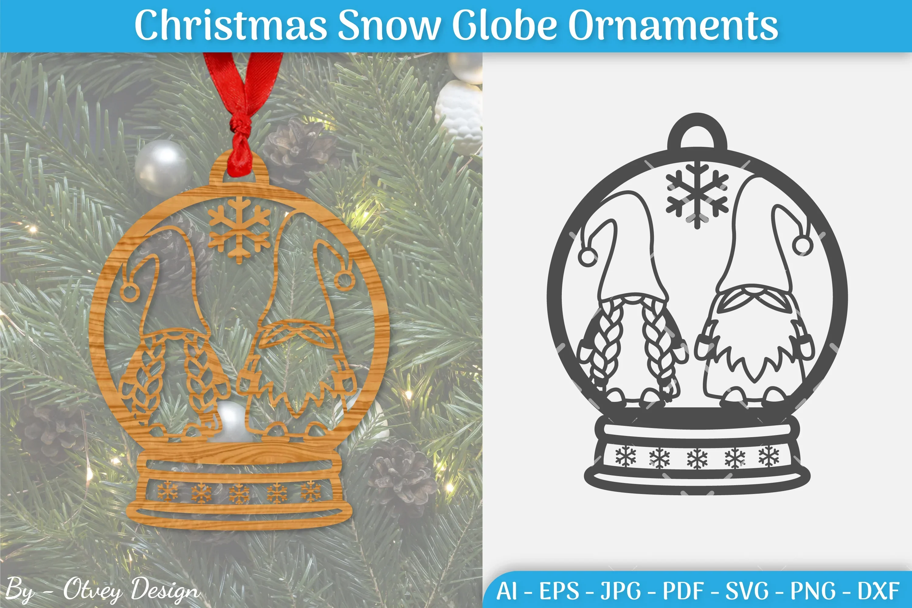 Christmas Snow Globe Ornament SVG Bundle