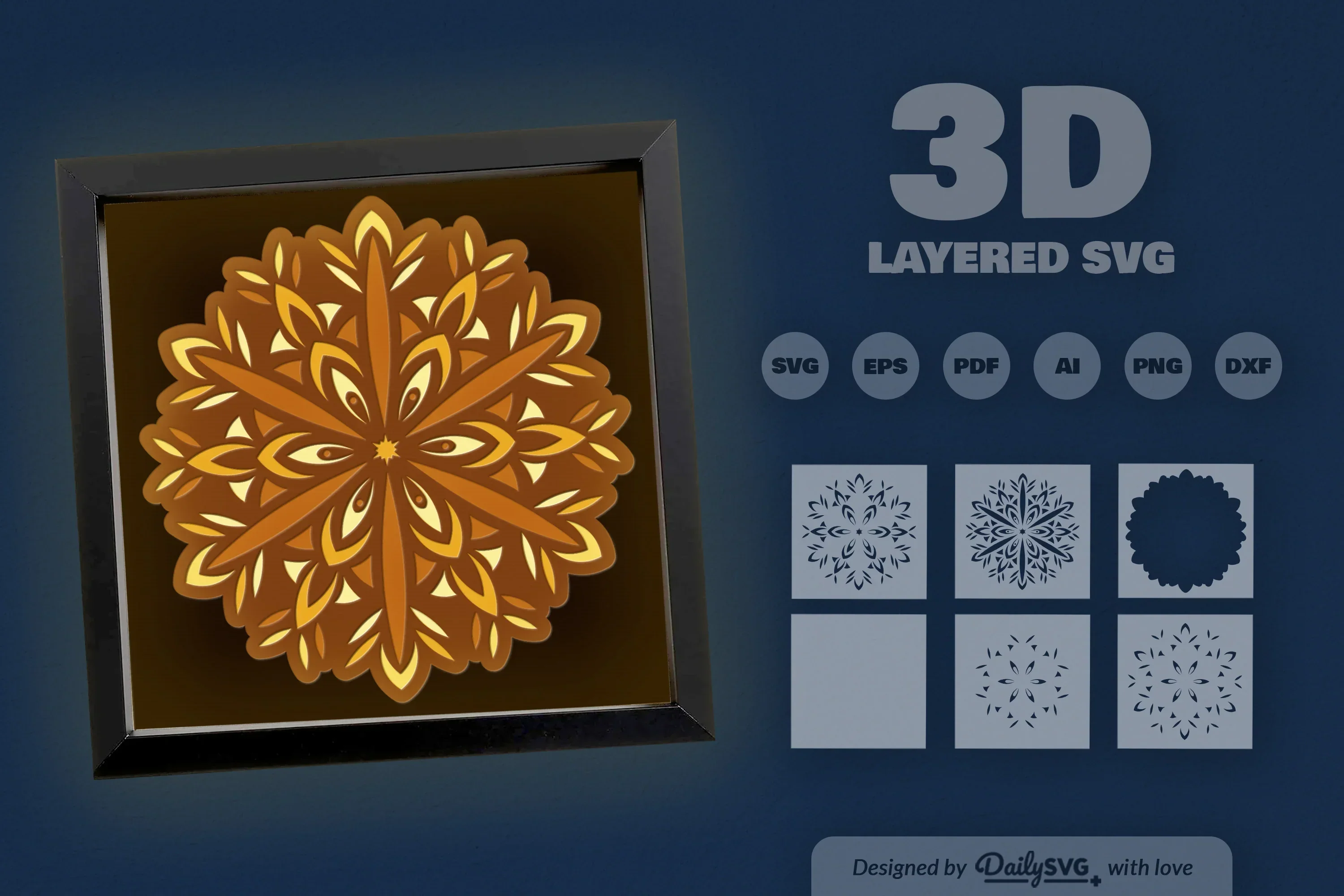 Christmas Snowflake Mandala Papercut SVG Bundle - Image 3