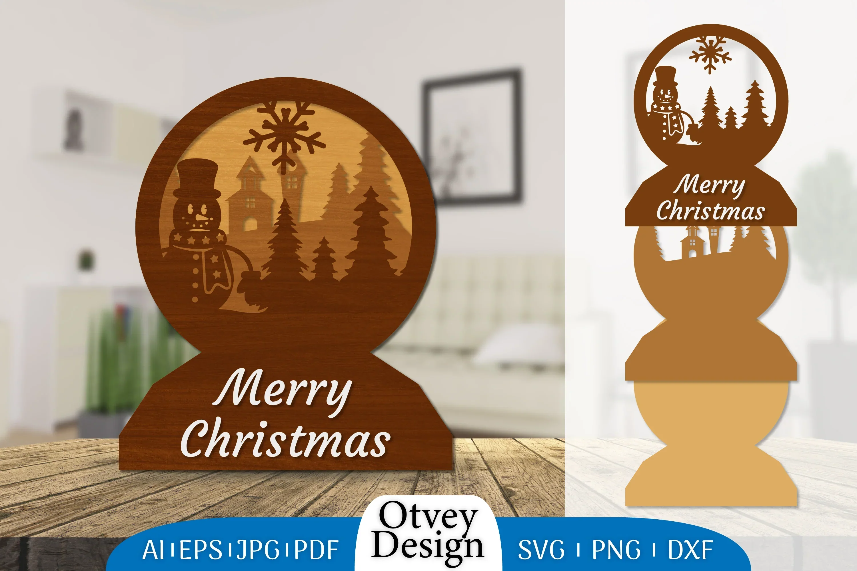Christmas Snowman Layered Lasercut SVG Bundle