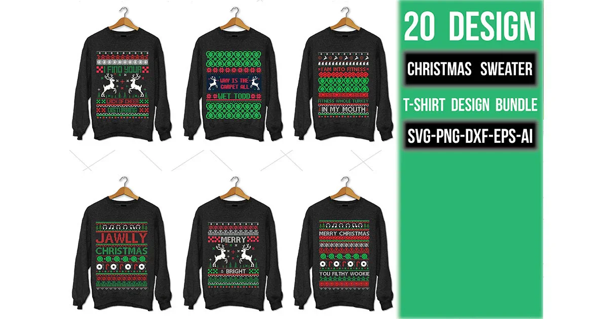 Christmas Sweater T Shirt Bundle - Image 3