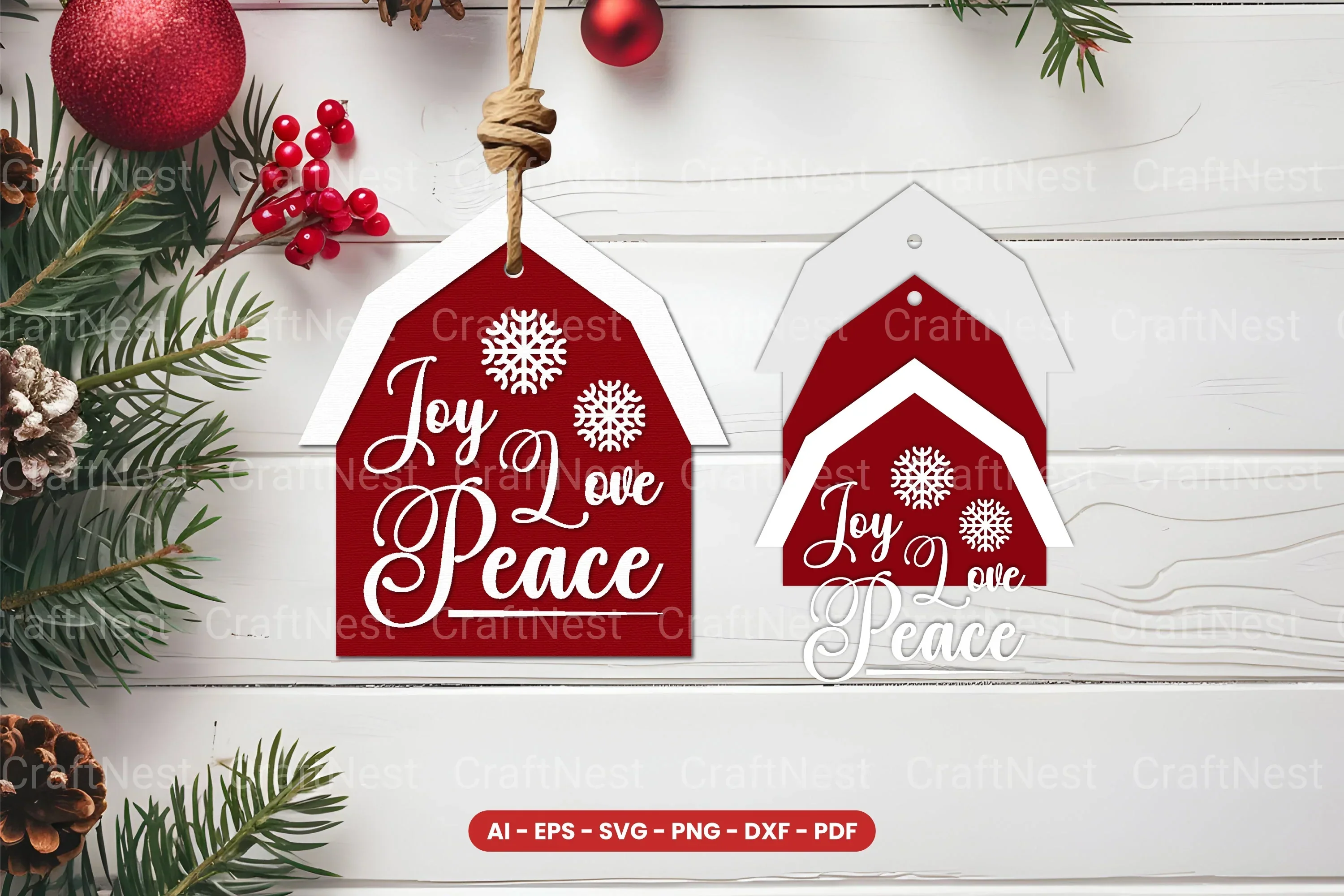Christmas Tag Laser Cut SVG Bundle
