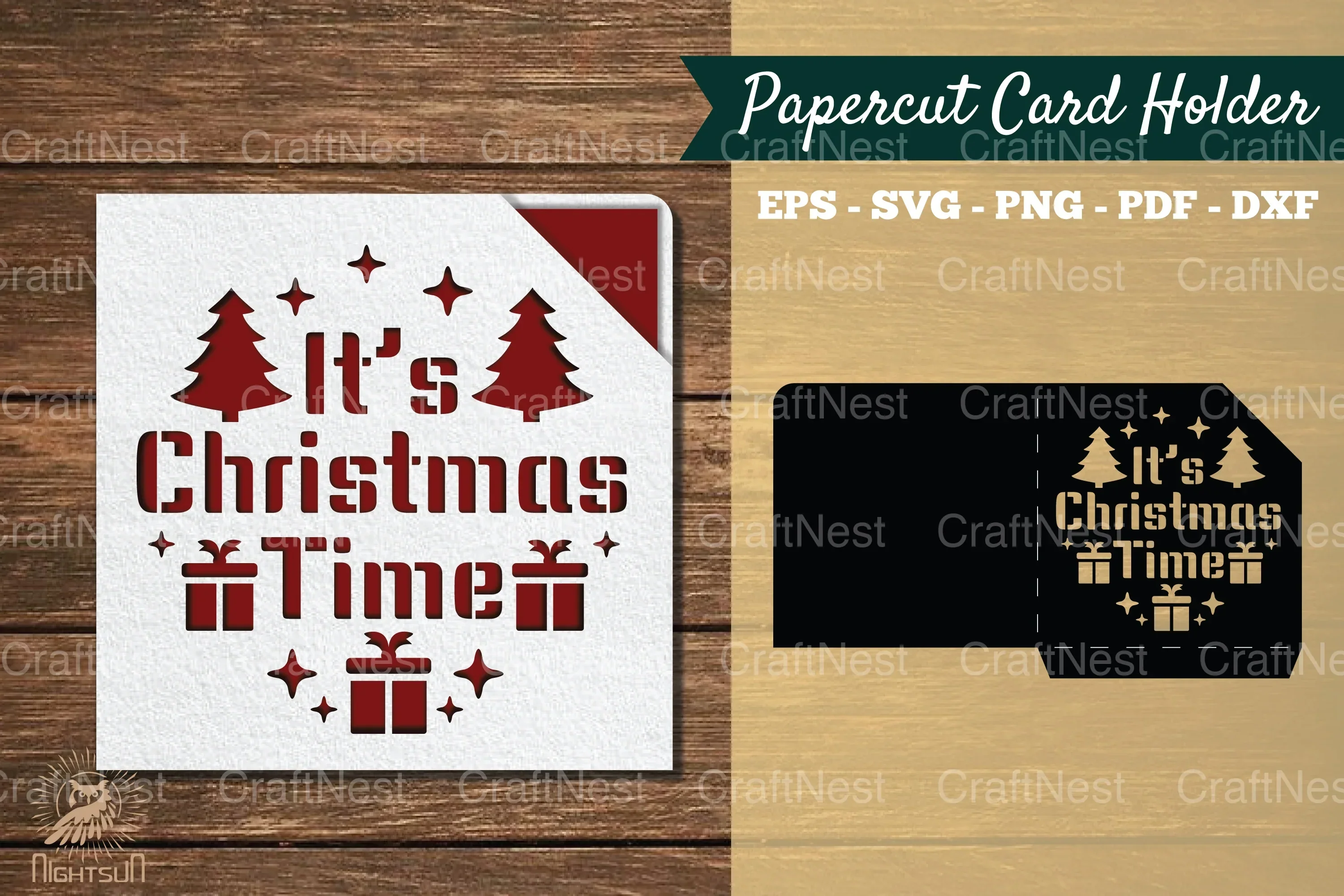 Christmas Time Papercut Card Holder SVG Bundle