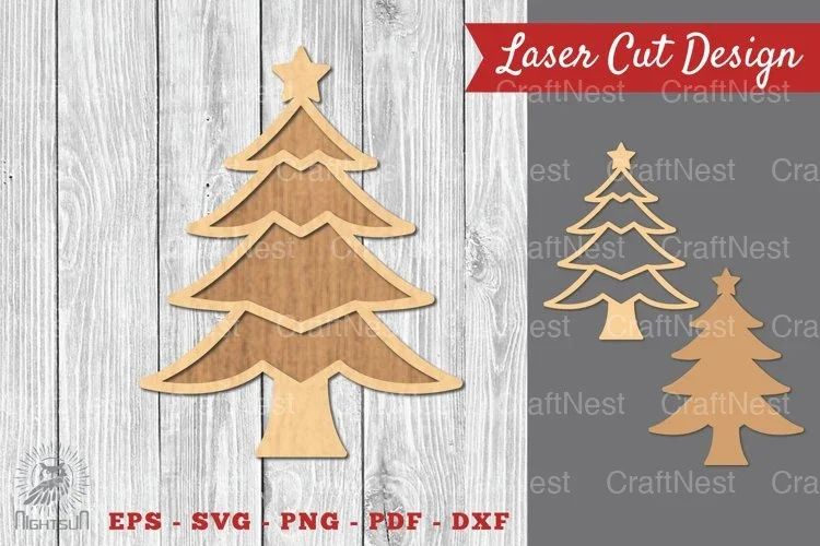Christmas Tree Laser Cut Decoration SVG Bundle
