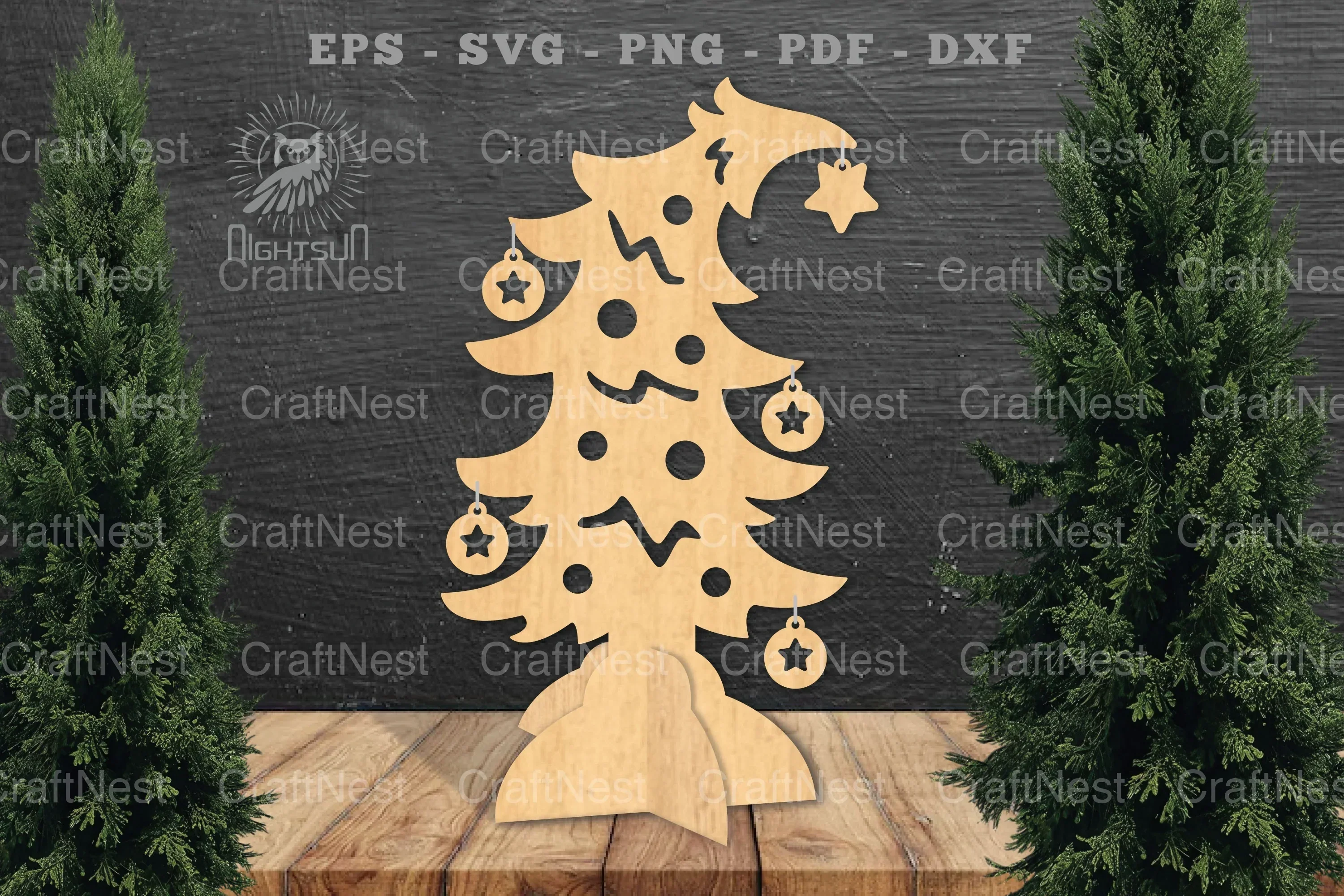 Christmas Tree Laser Cut Home Decor Clipart Bundle