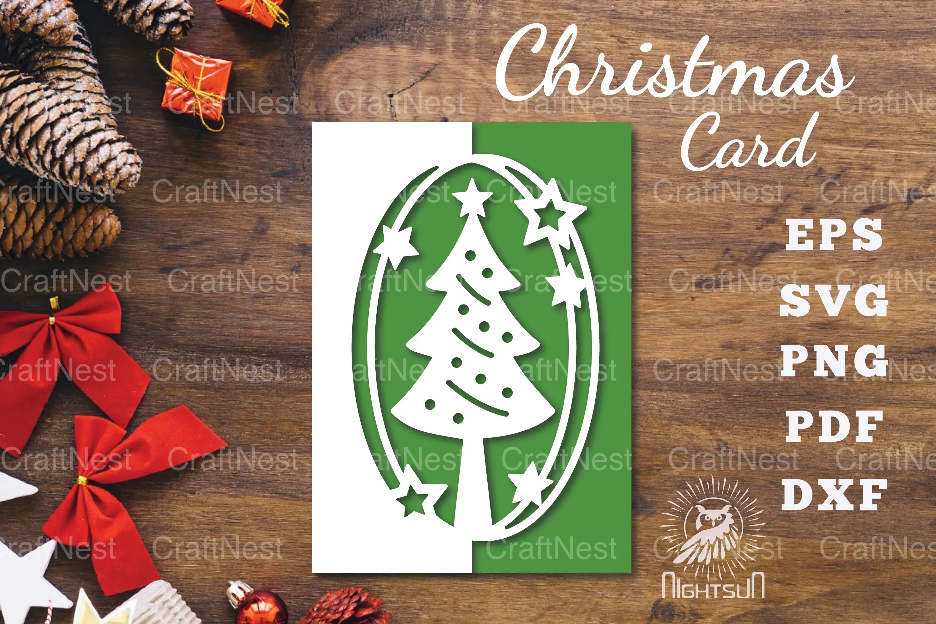 Christmas Tree Papercut Card SVG Bundle
