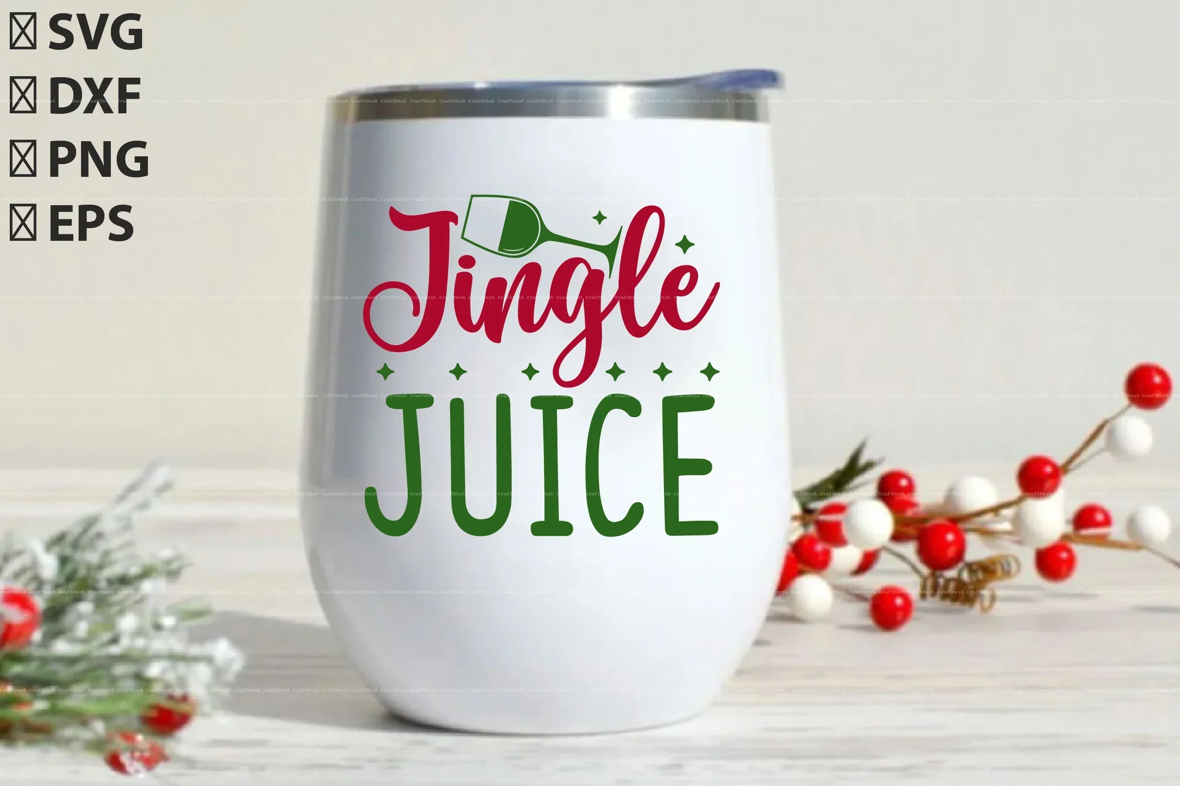 Christmas Wine Glass SVG Bundle - Image 15