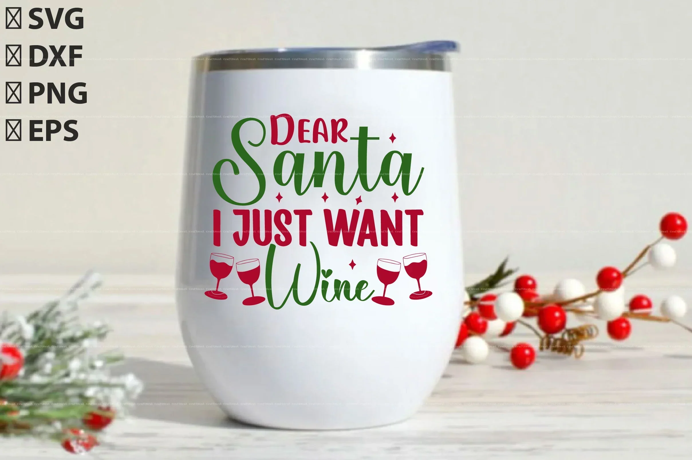 Christmas Wine Glass SVG Bundle - Image 18