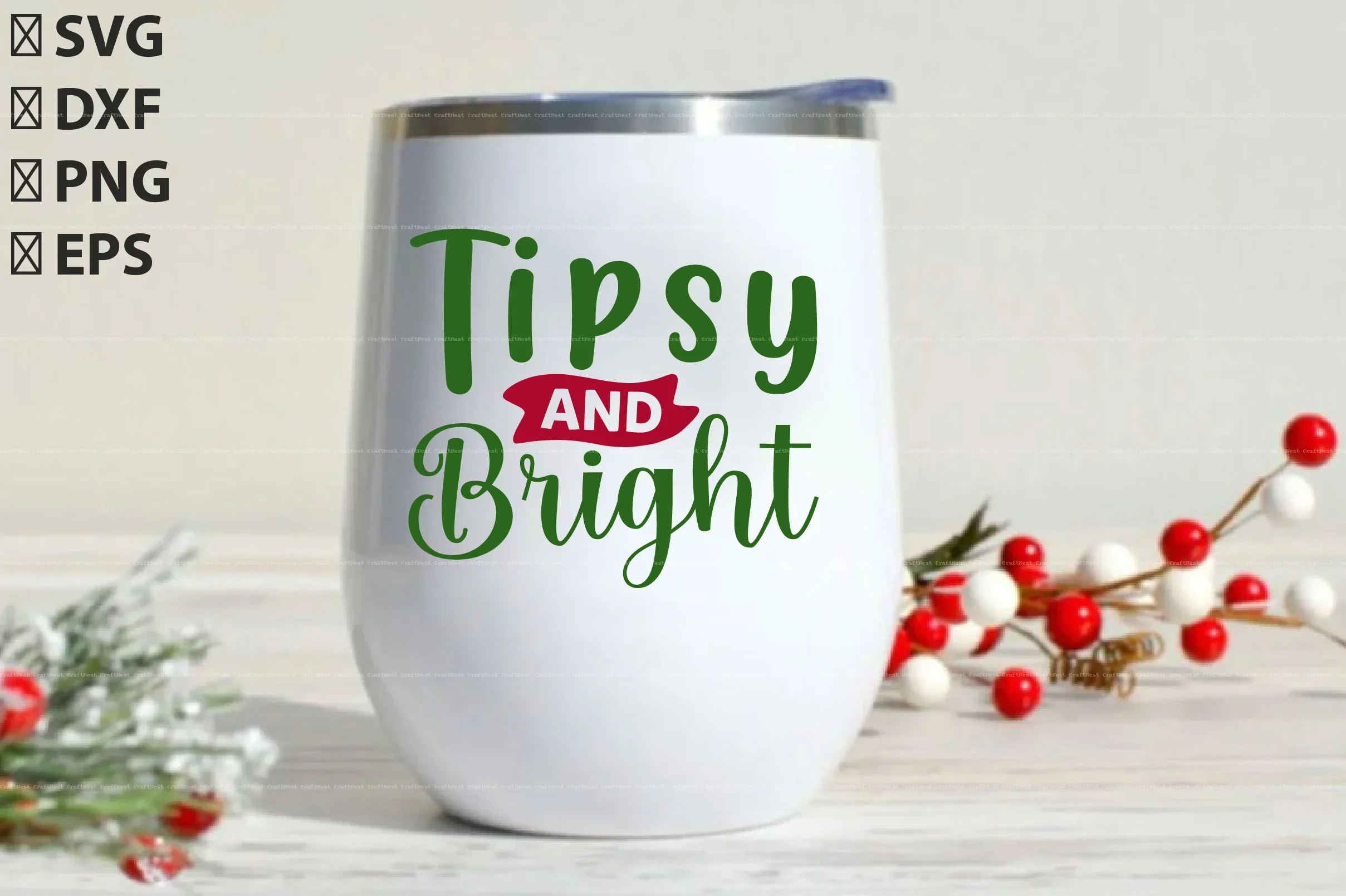 Christmas Wine Glass SVG Bundle - Image 3