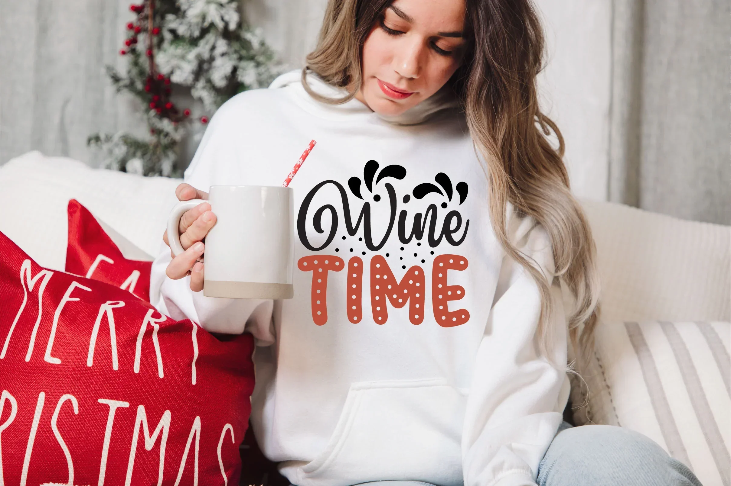 Christmas Wine SVG Bundle - Image 19