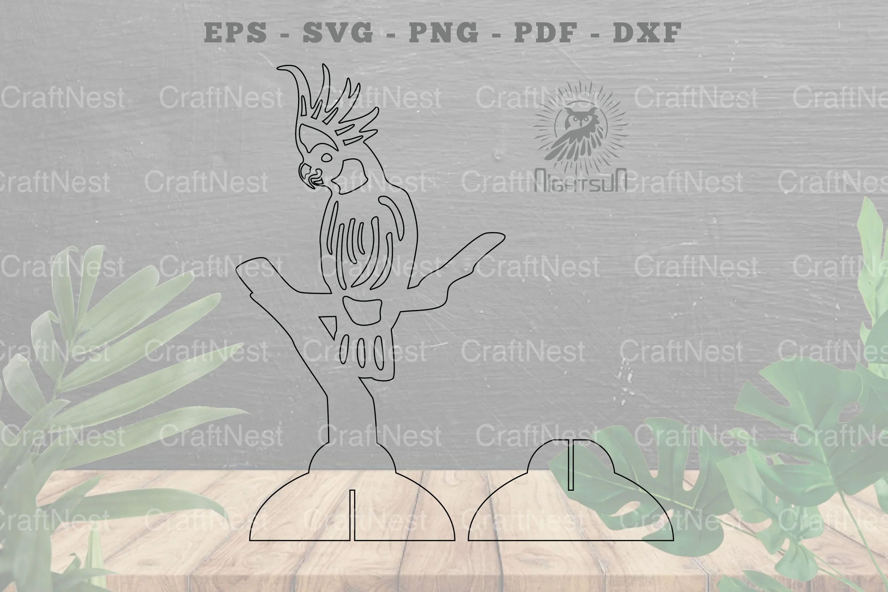 Cockatoo Bird Laser Cut Home Decor SVG Bundle - Image 2