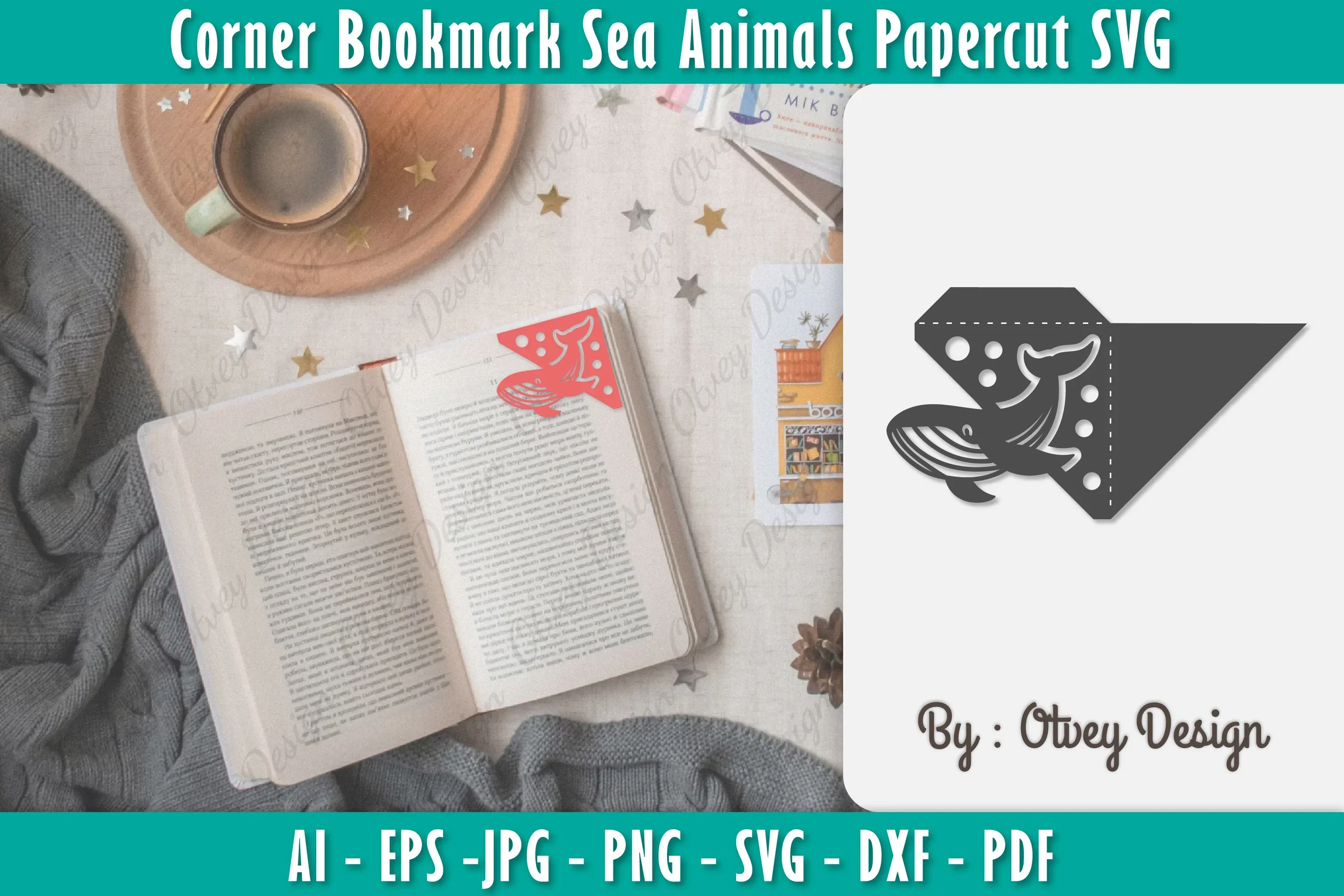 Corner Bookmark Sea Animals SVG Bundle