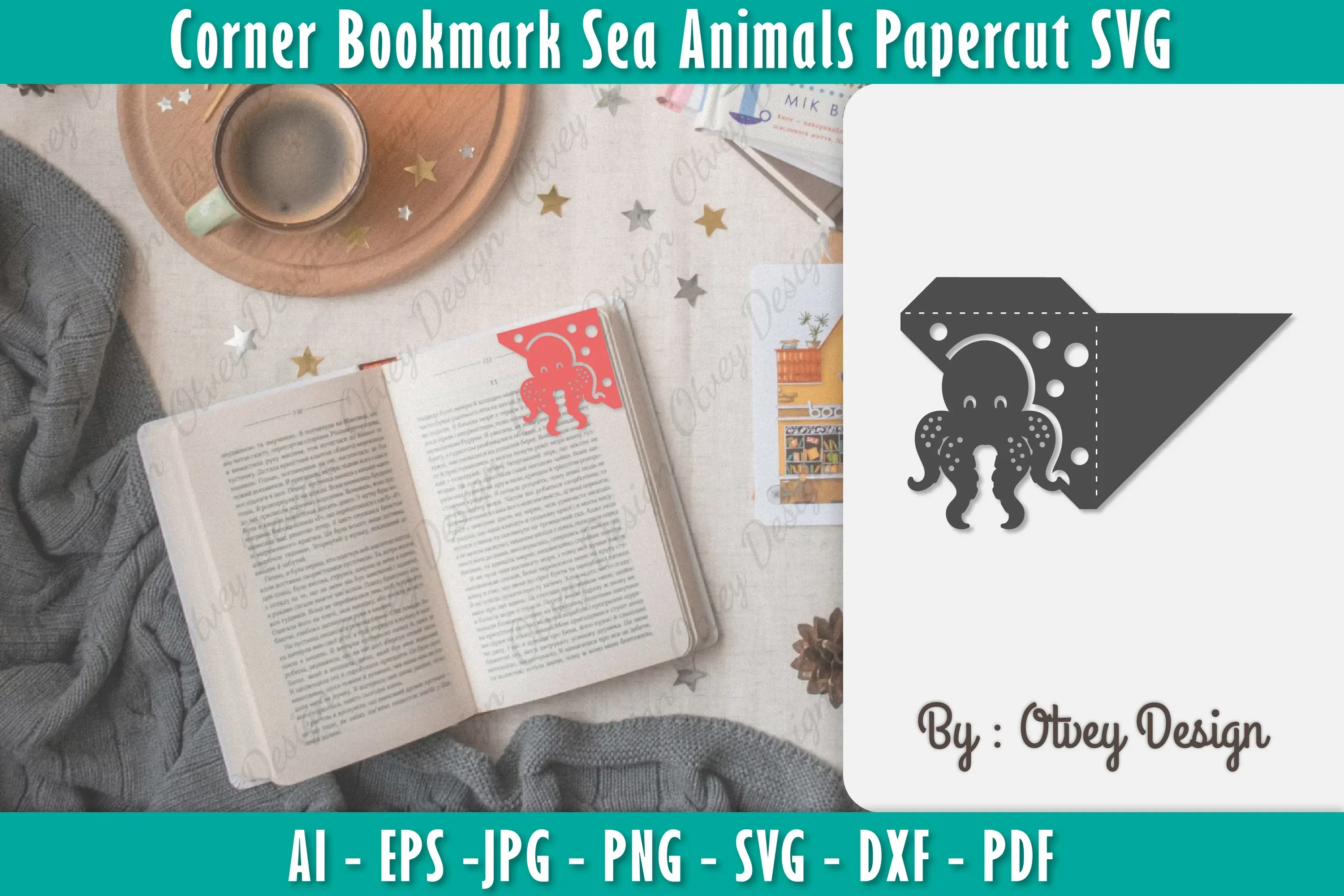 Corner Bookmark Sea Animals SVG Bundle