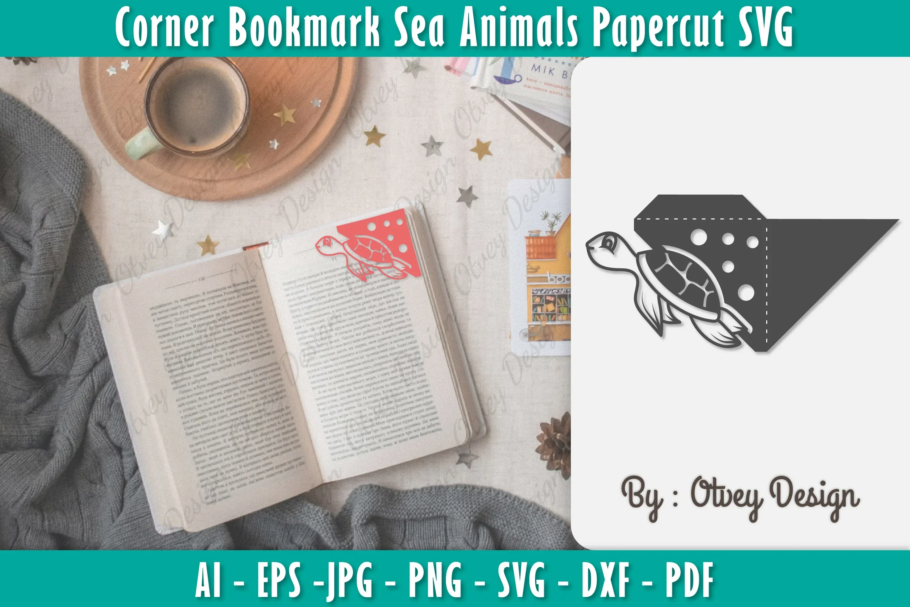Corner Bookmark Sea Animals SVG Bundle