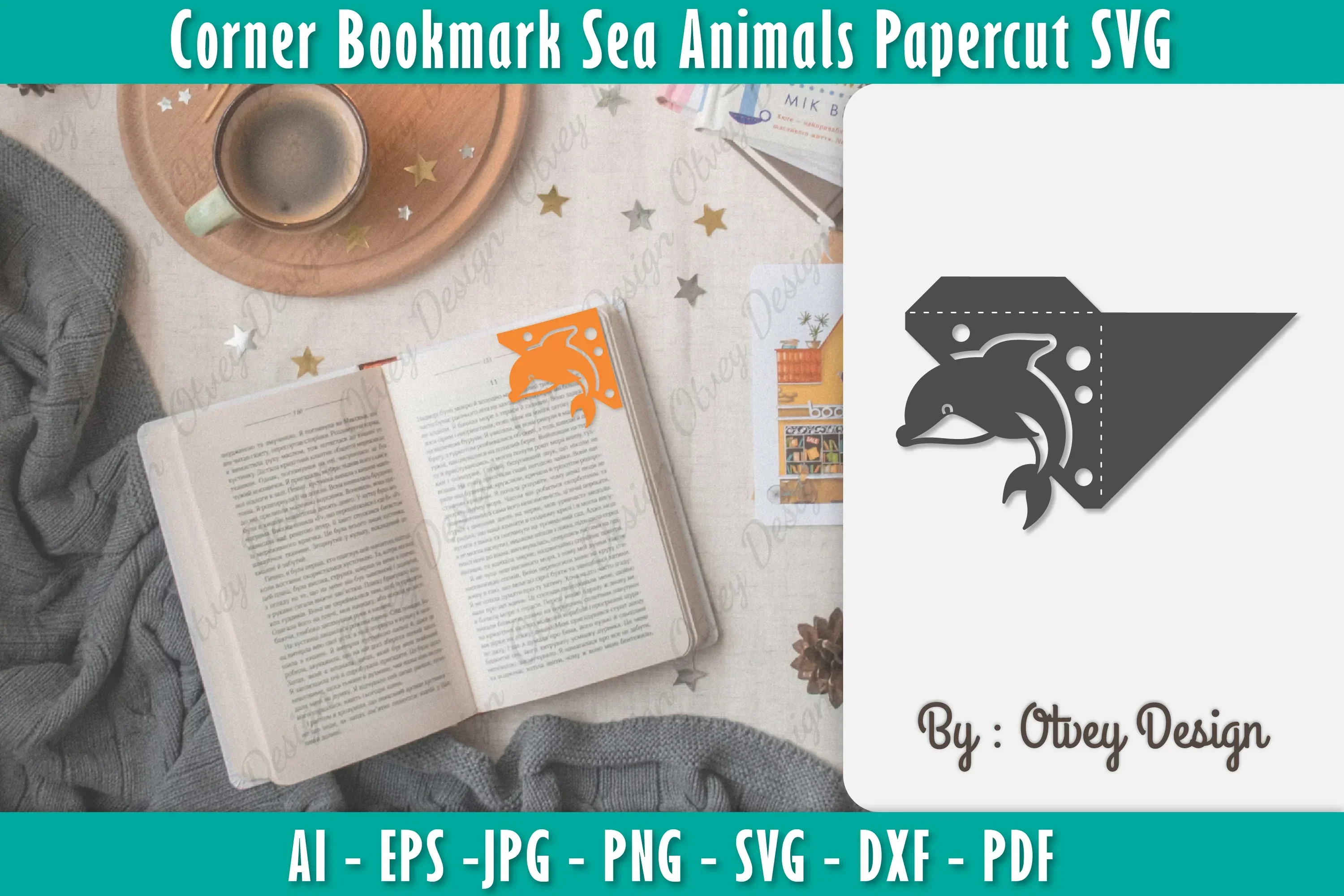 Corner Bookmark Sea Animals SVG Bundle