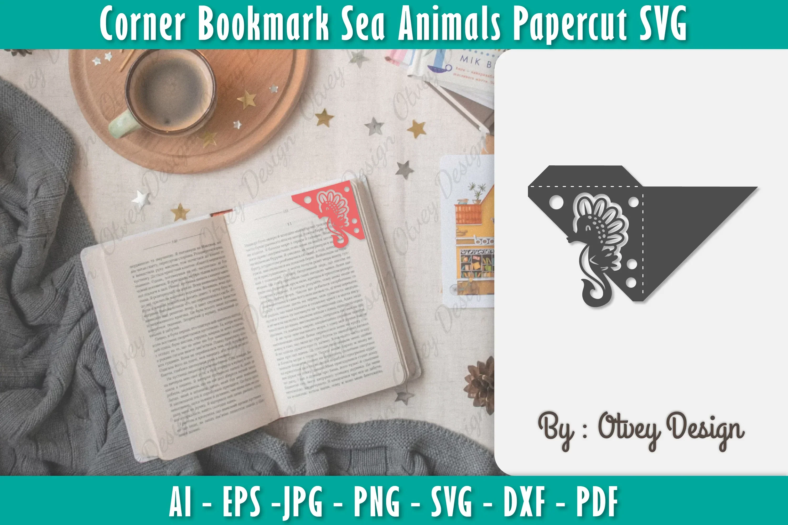 Corner Bookmark Sea Animals SVG Bundle