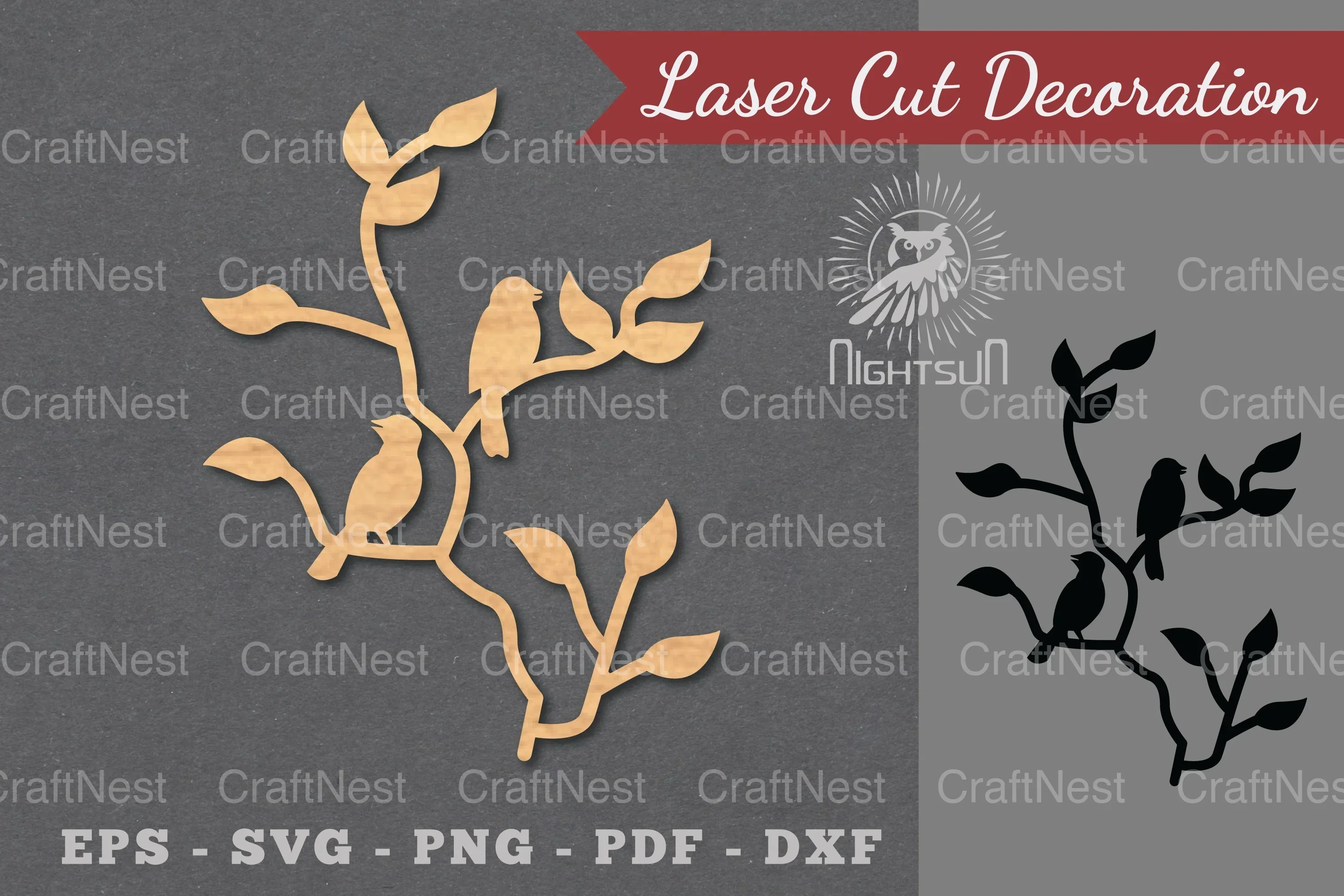 Couple Bird Laser Cut Decoration Clipart Bundle