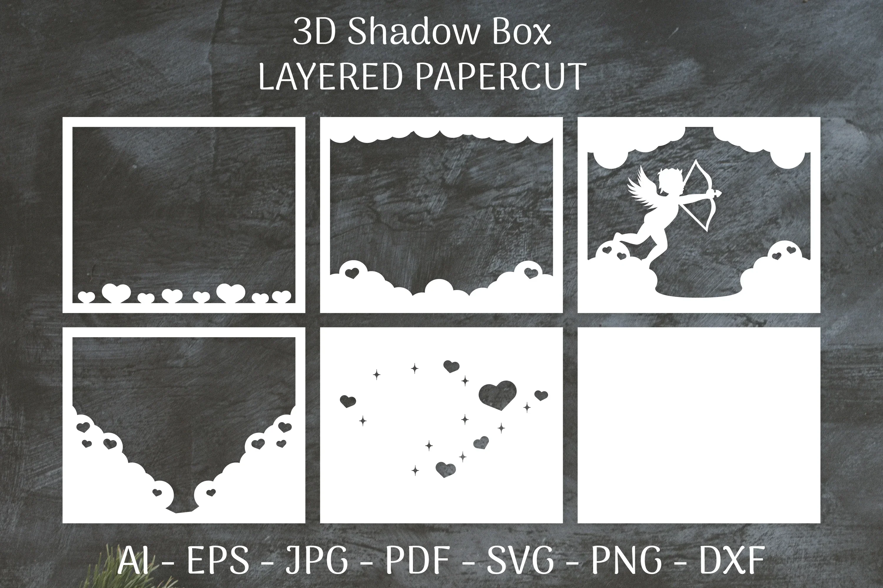 Cupid Love 3D Shadow Box Layered Papercut SVG Bundle - Image 2