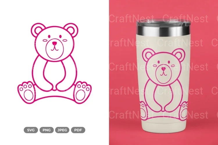 Cute Bear Nursery Doodle Clipart Bundle