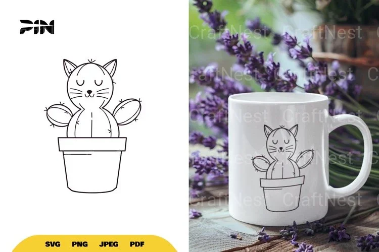 Cute Cat Cactus SVG Bundle
