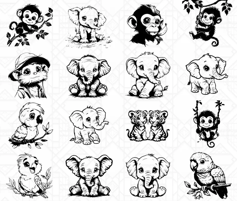 Cute Jungle Animals SVG Bundle - Image 2