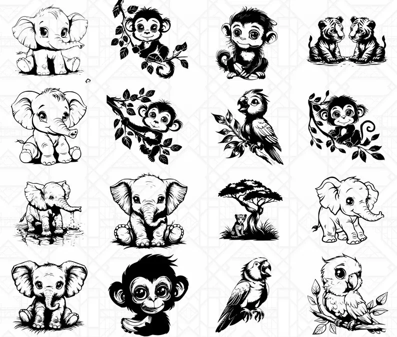 Cute Jungle Animals SVG Bundle - Image 4