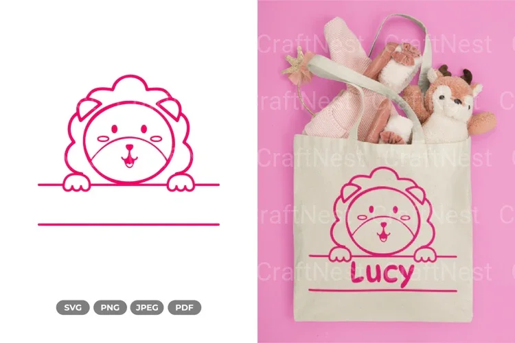 Cute Lion Split Border Clipart Bundle