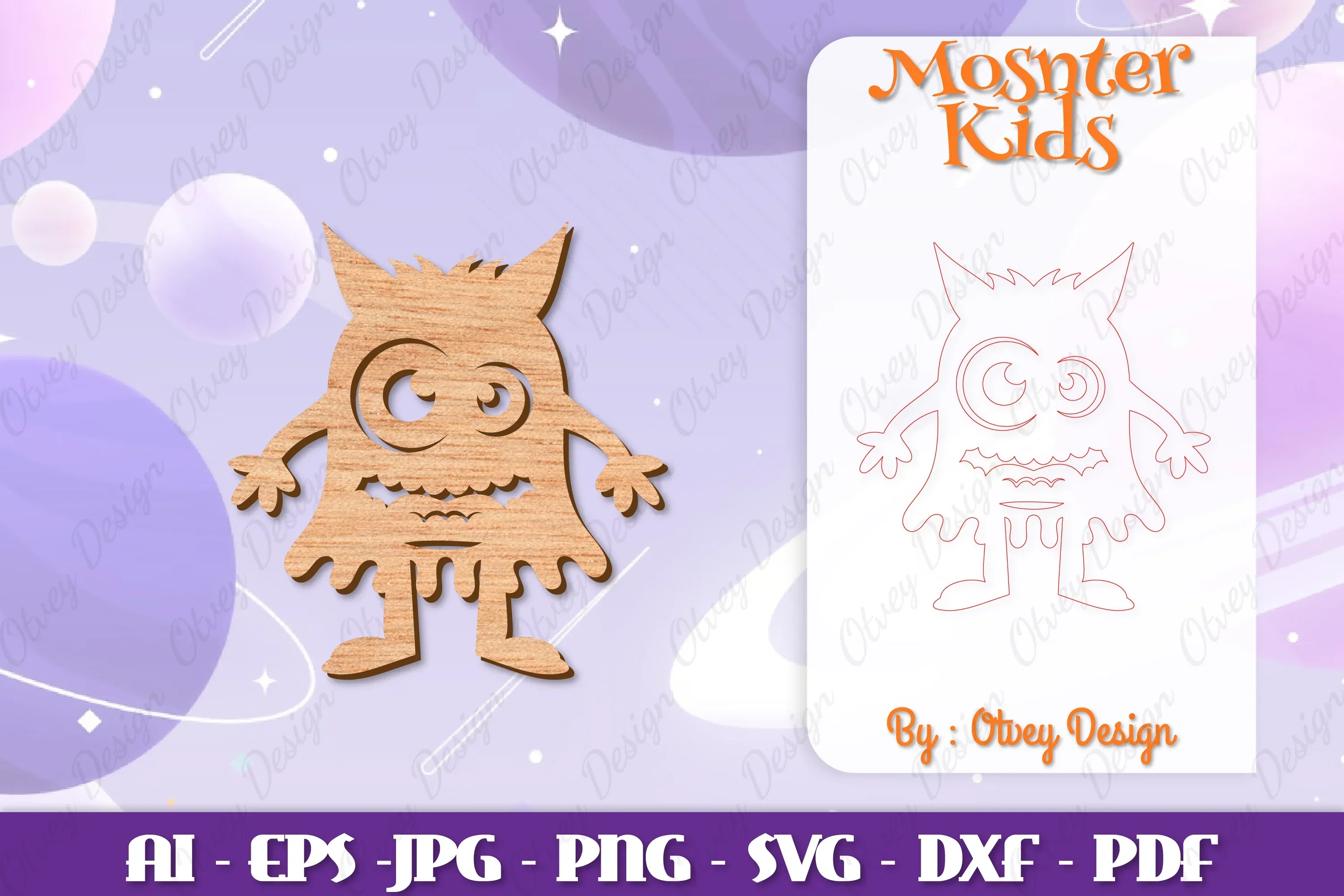 Cute Monster Designs Lasercut SVG Bundle