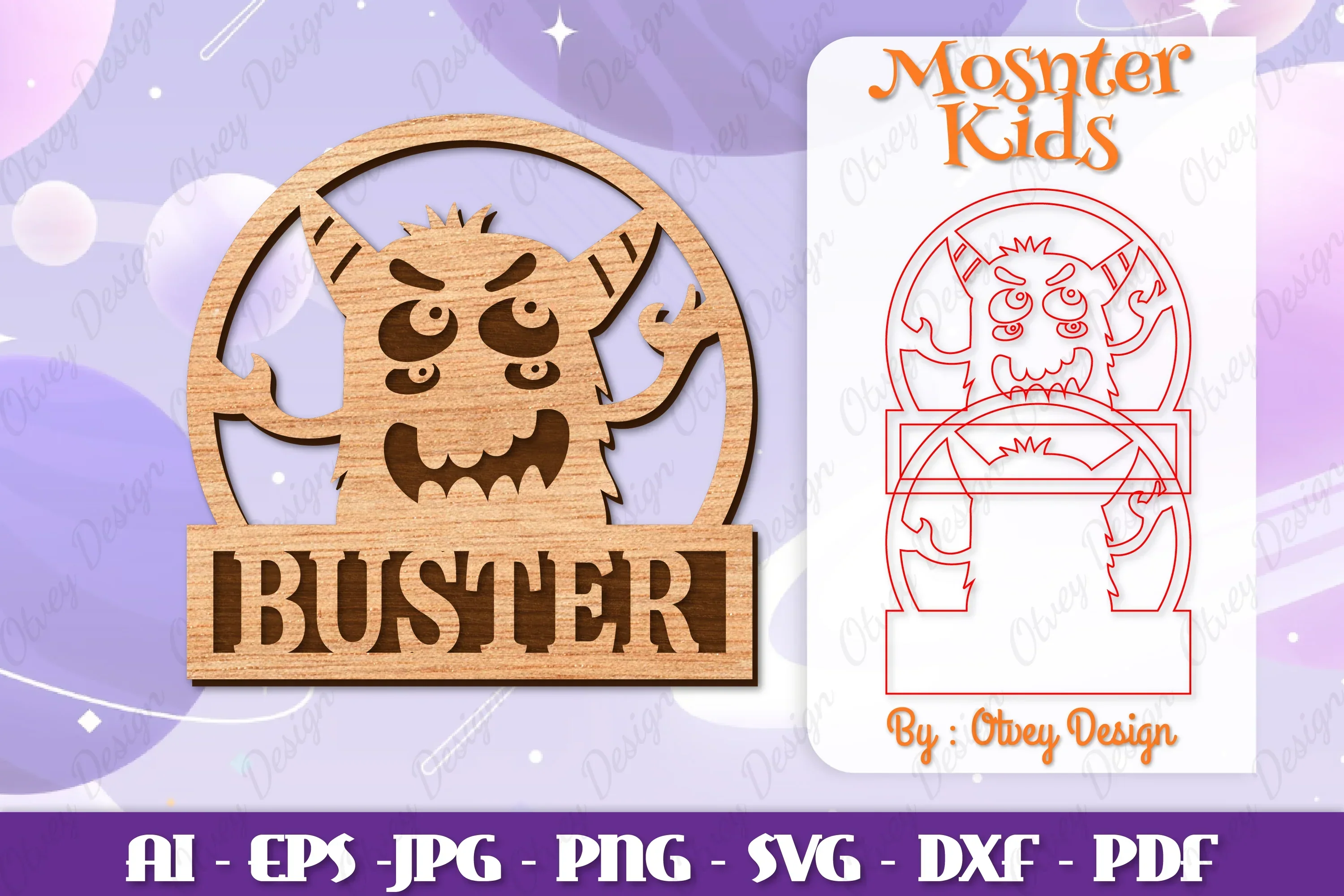 Cute Monster Name Sign SVG Bundle