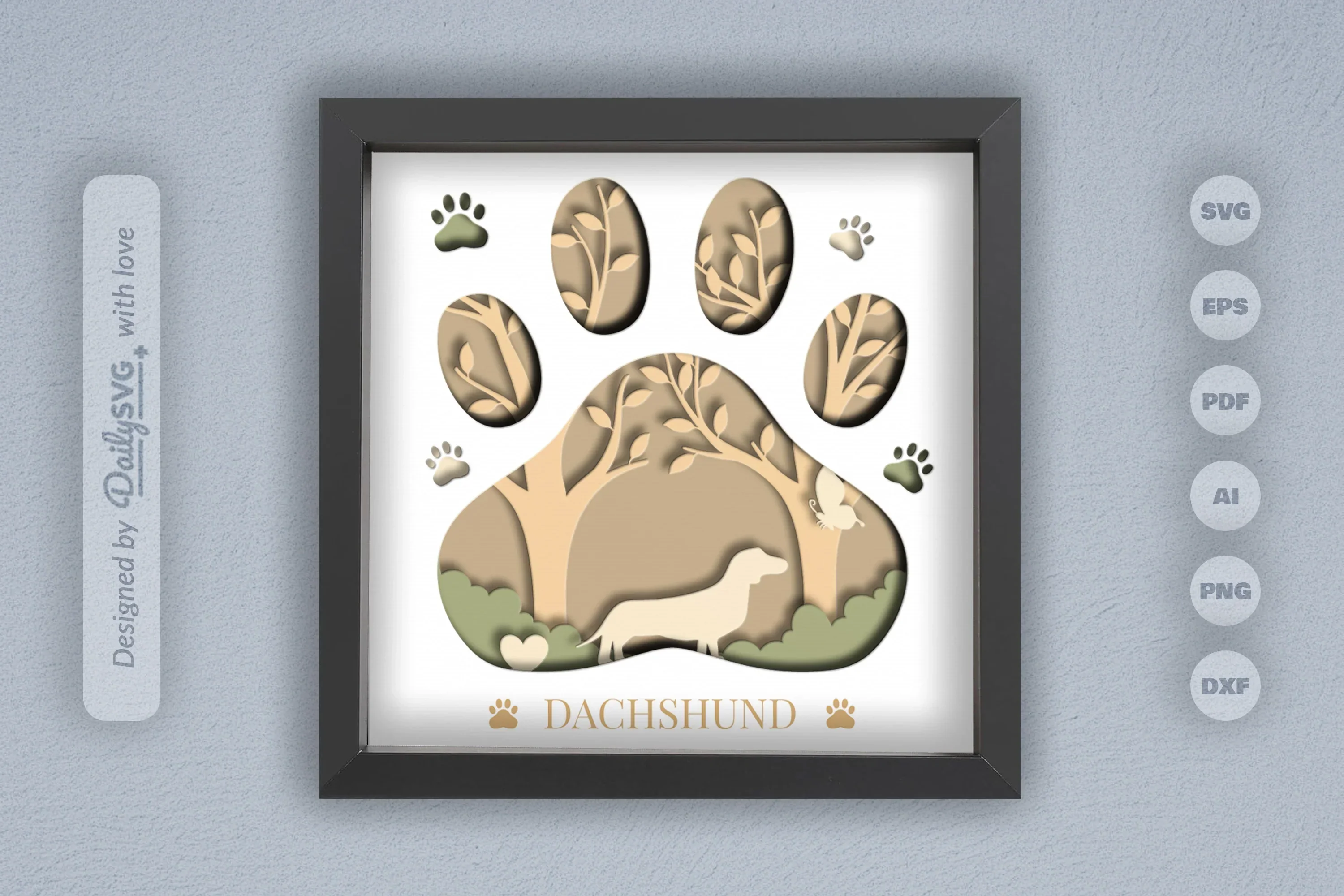Dachshund Papercut SVG Bundle for Crafting