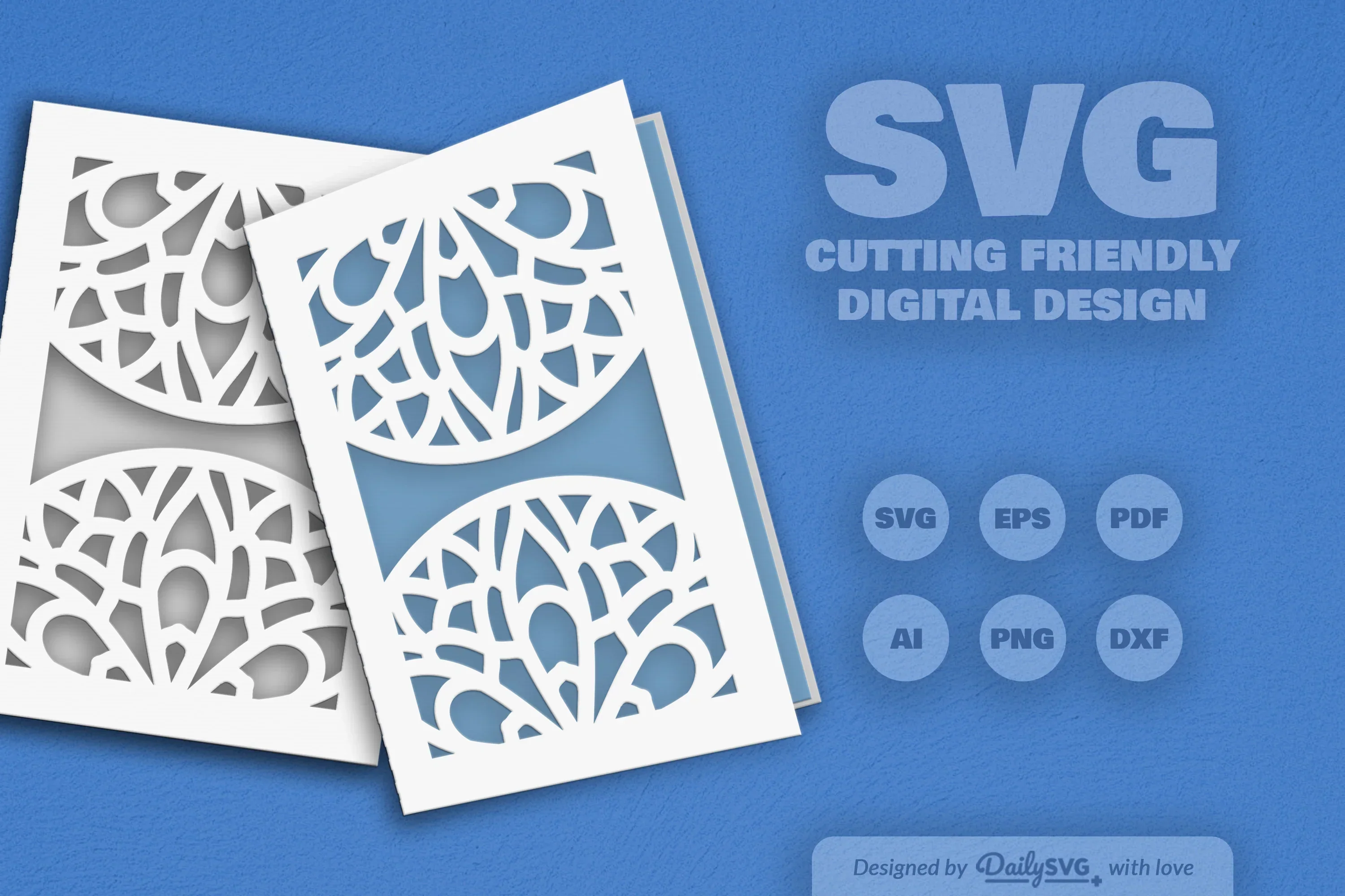 Daily Mandala Mirror Greeting Card Papercut Clipart - Image 3