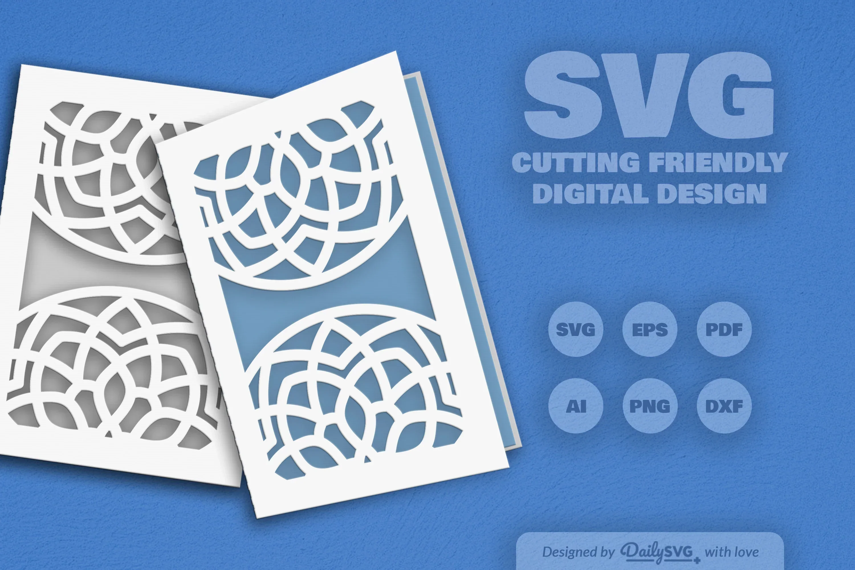 Daily Mandala Mirror Greeting Card Papercut Clipart - Image 6