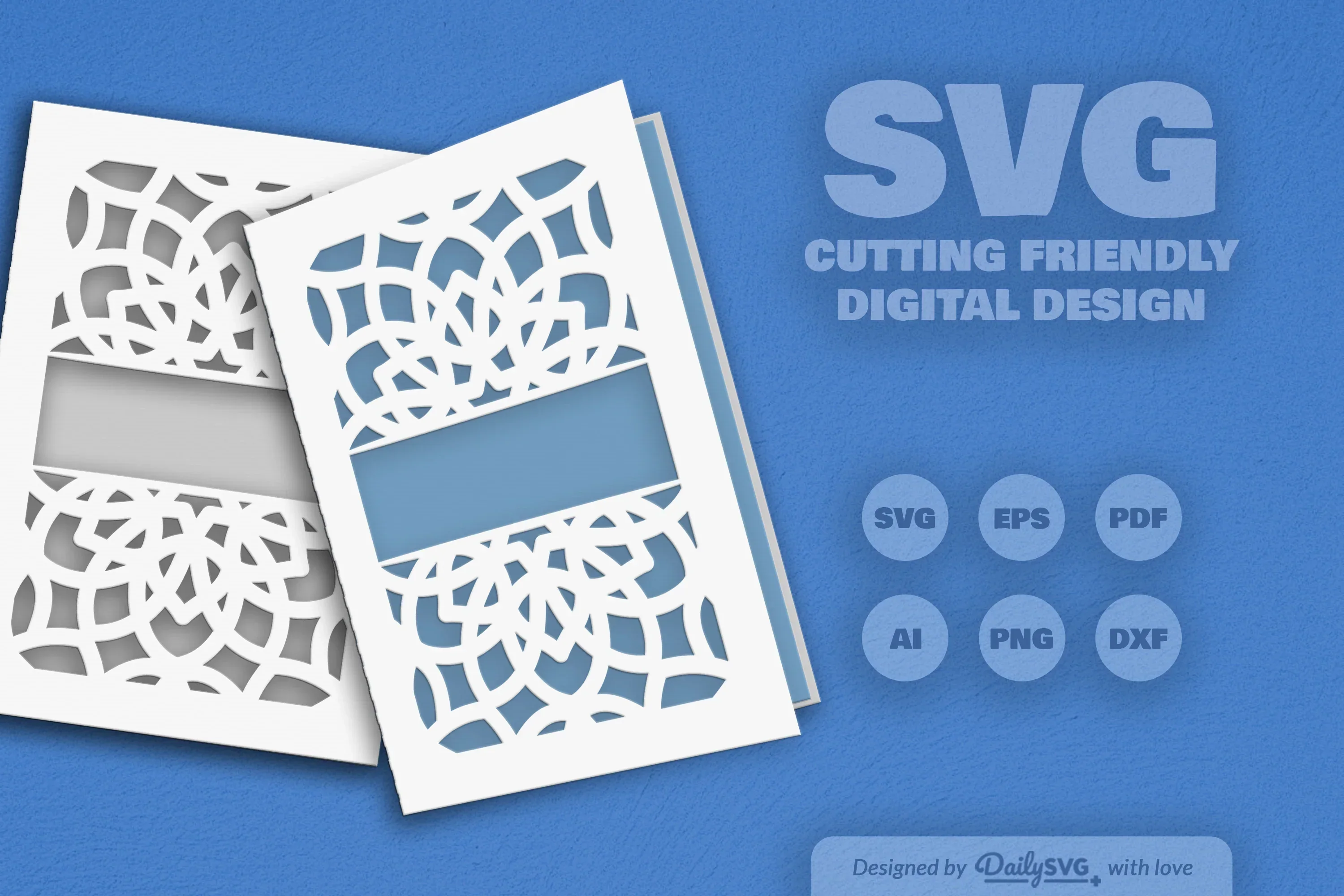 Daily Mandala Split Greeting Card Papercut Clipart - Image 11