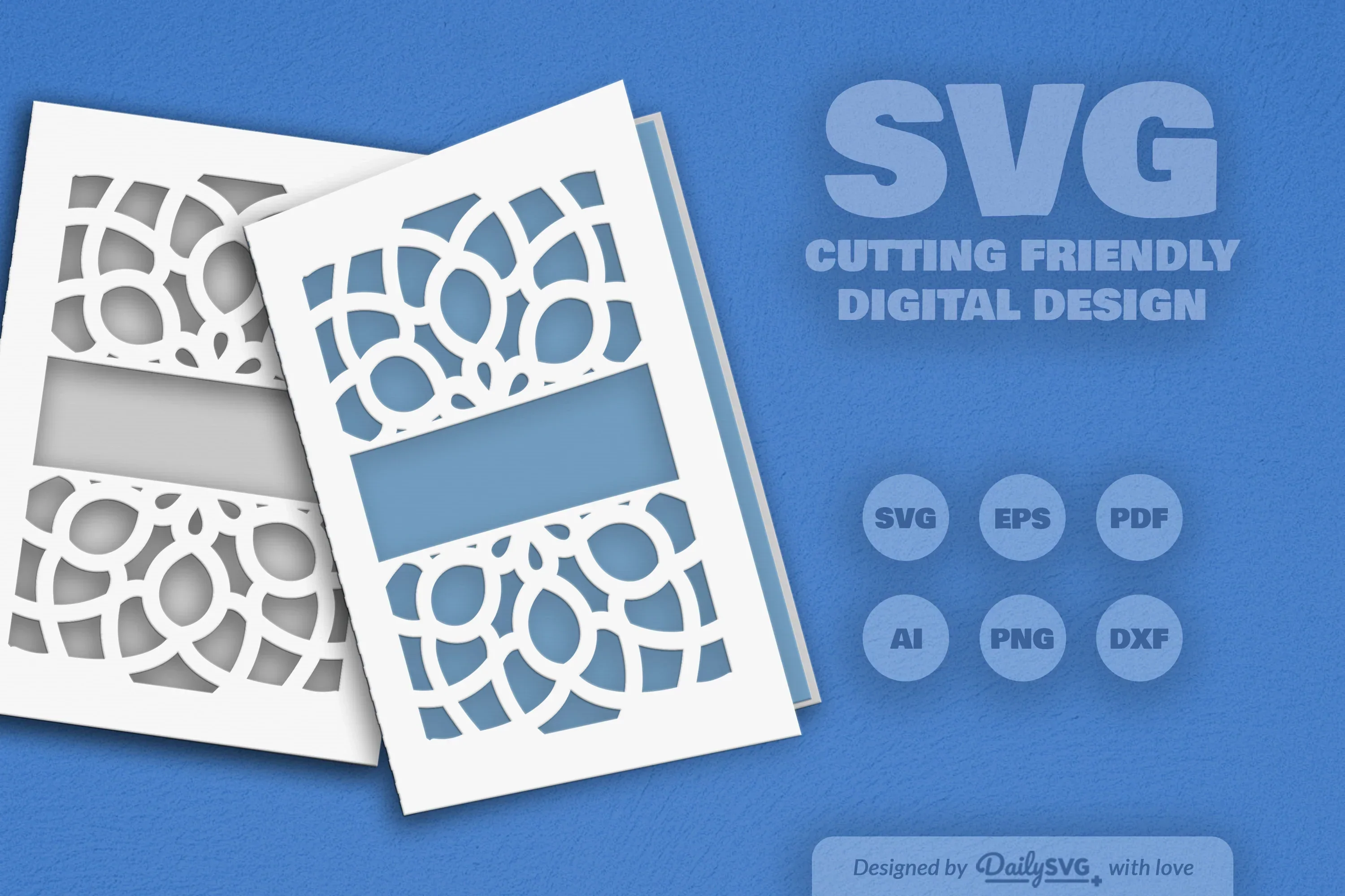Daily Mandala Split Greeting Card Papercut Clipart - Image 7