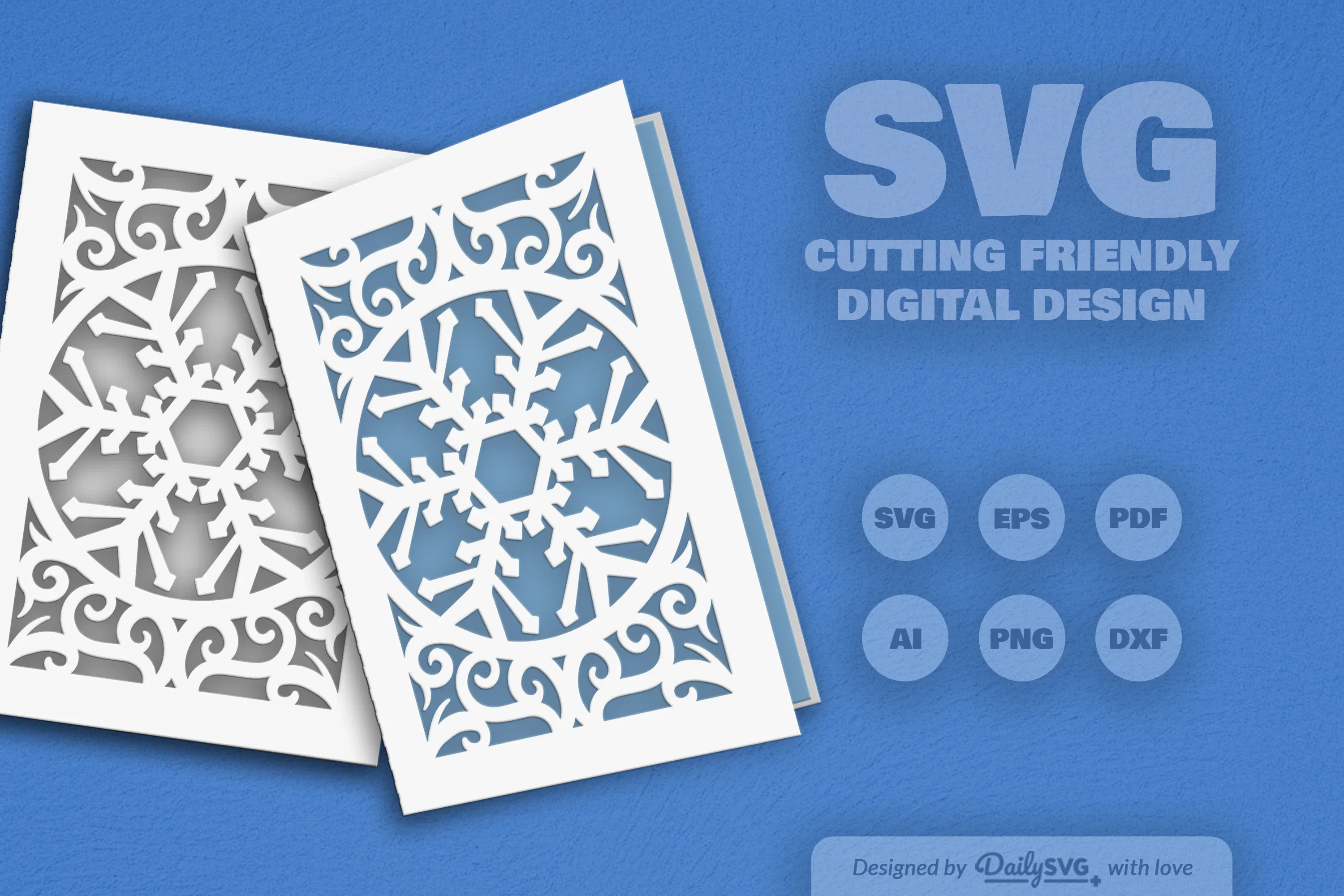 Daily Snowflake Greeting Card Clipart SVG Bundle - Image 6