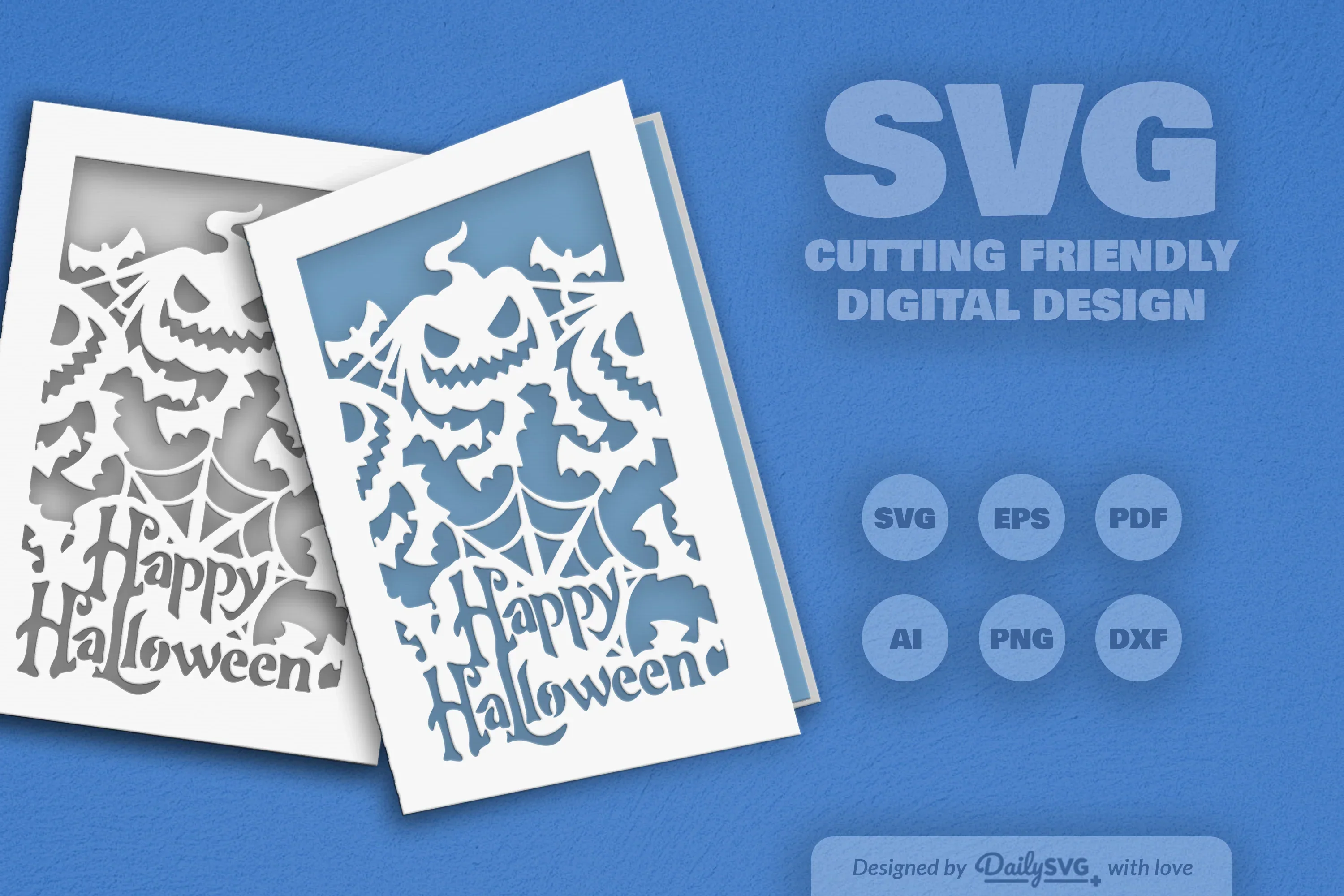 Daily SVG Bundles: Happy Halloween Greeting Card Clipart - Image 11