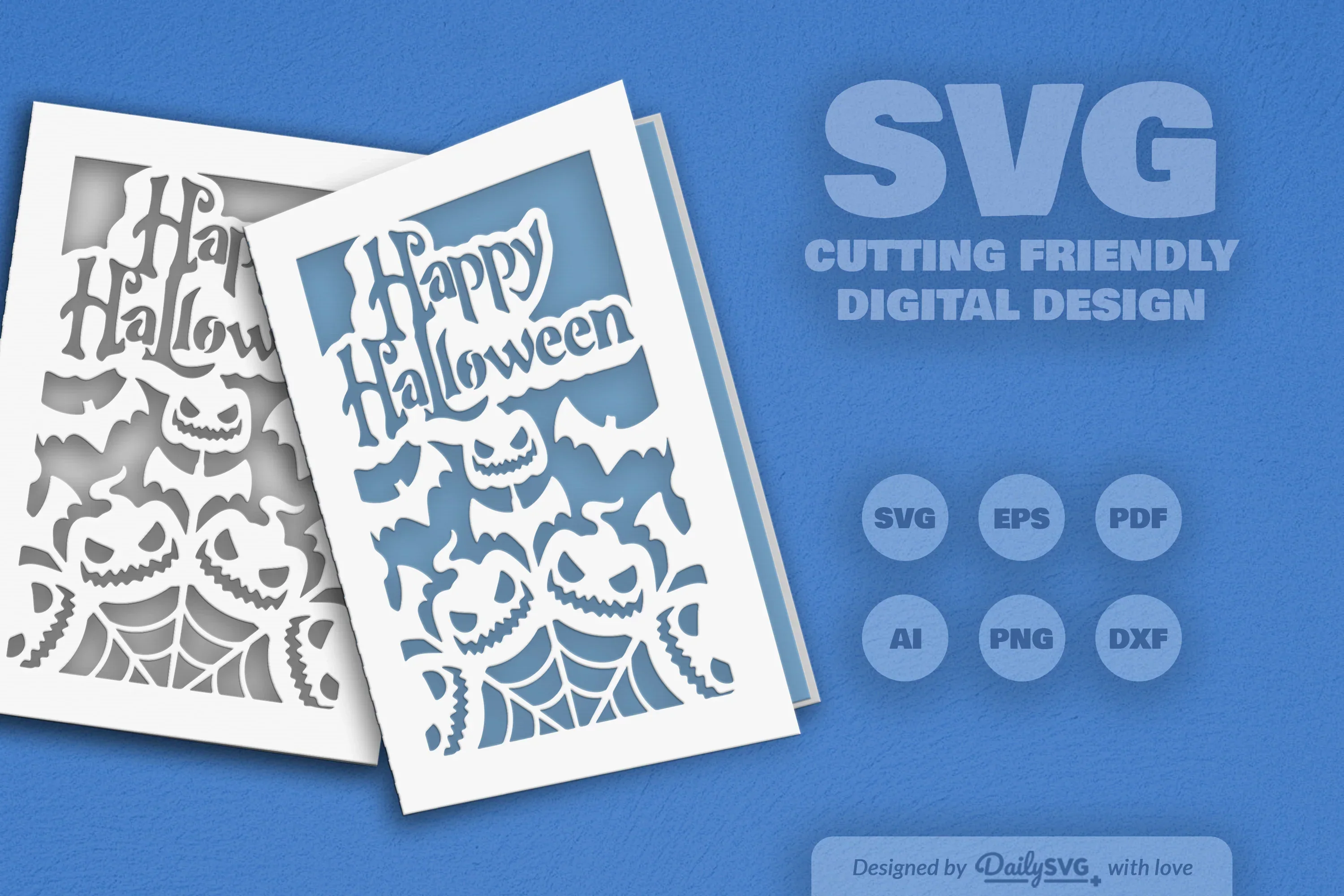 Daily SVG Bundles: Happy Halloween Greeting Card Clipart - Image 2